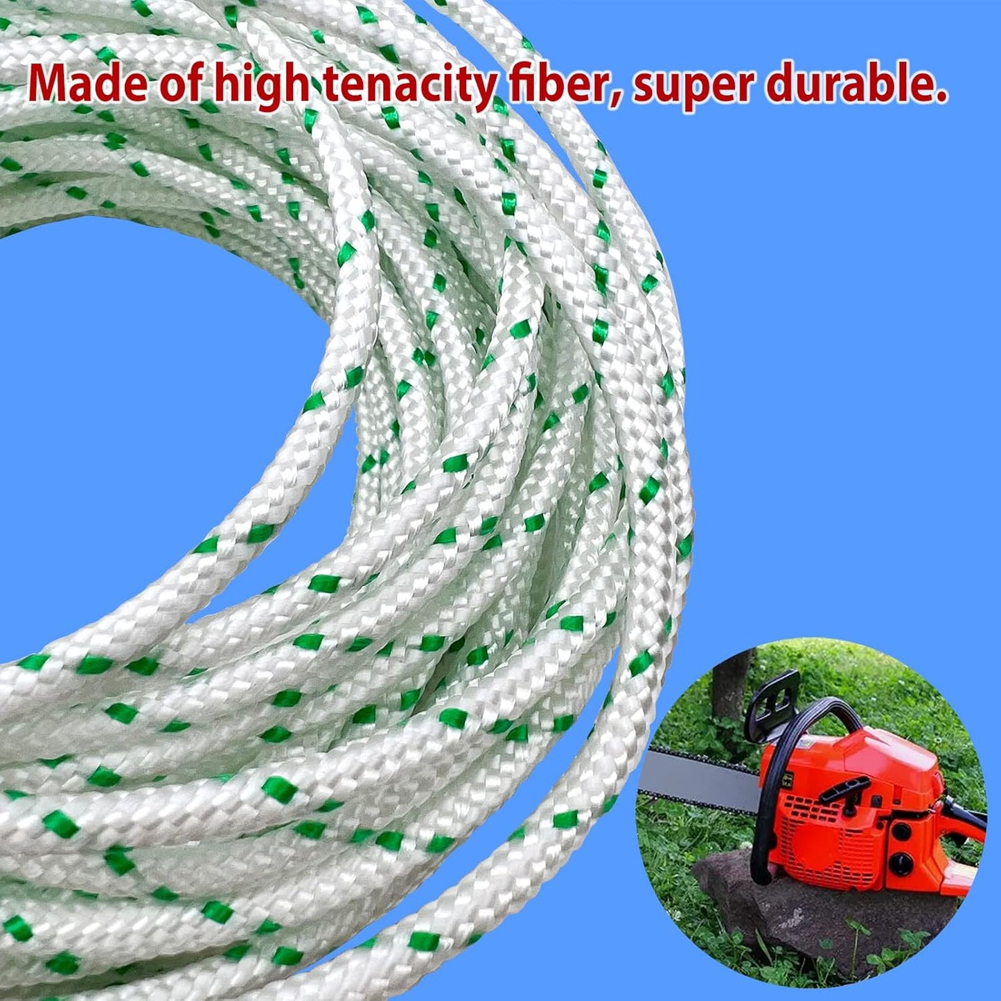 Replacement Recoil Starter Rope Pull Cord for Craftsman Husqvarna STHIL Sears Poulan Chainsaw Lawn Mower Trimmer Edger Brush Cutter Engine Parts