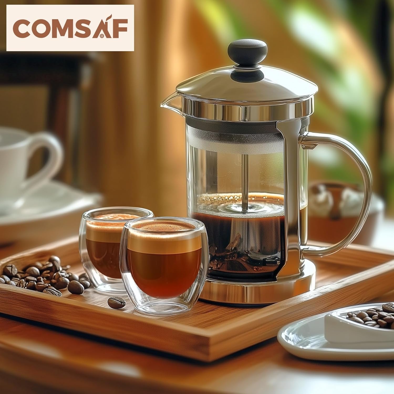 Double Walled Espresso Cups 3 Oz, Glass Espresso Shot Cup Set of 2, Small Coffee Mugs for Ristretto, Lungo, Machiato, Ideal Gift for Chrismas, Brithday