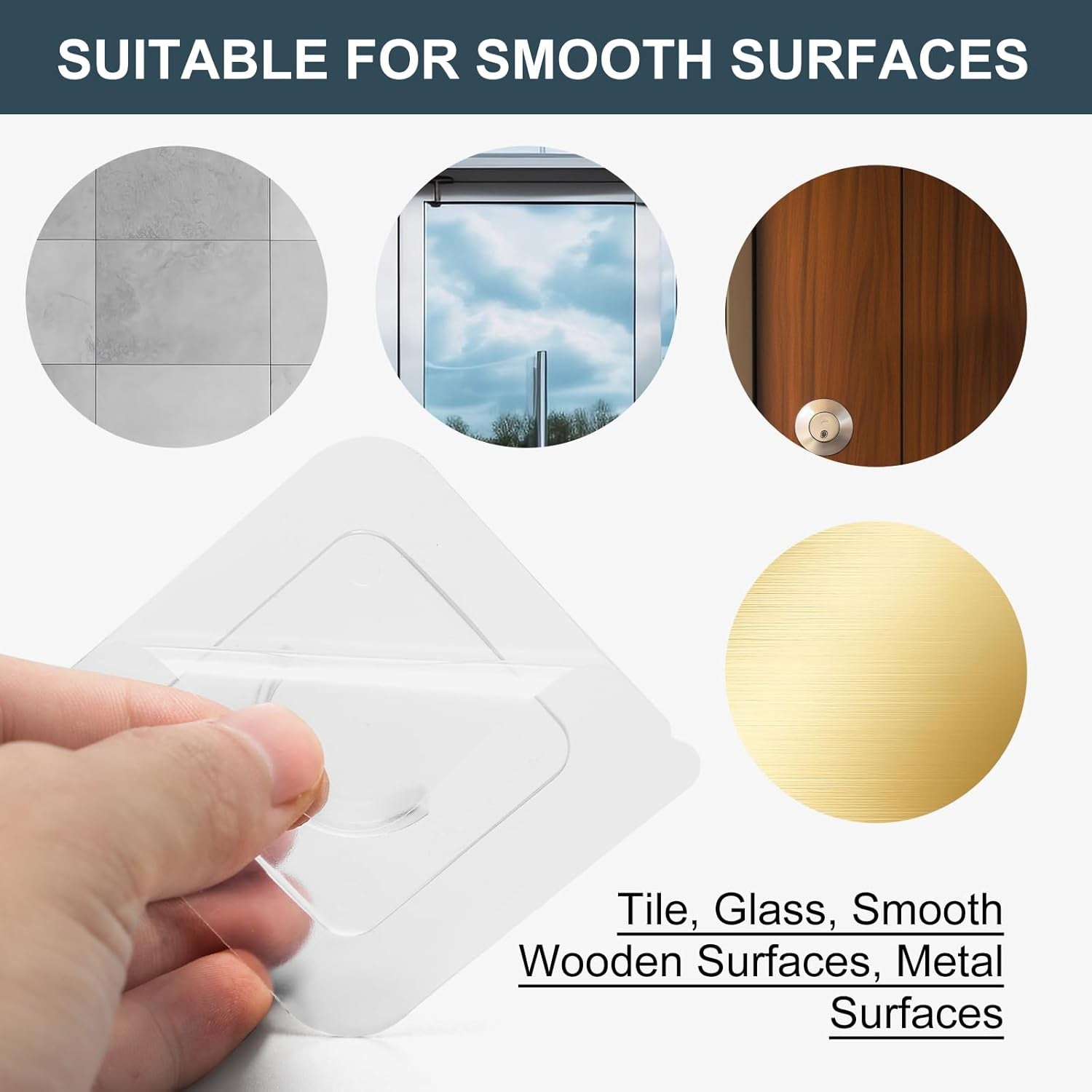 Adhesive Curtain Rod Holder,  Tension Rod Holder, No Drilling Transparent Small Tension Rod Bracket (Only for Tension Rods within 1" Diameter at Both Ends) (6 Pack)