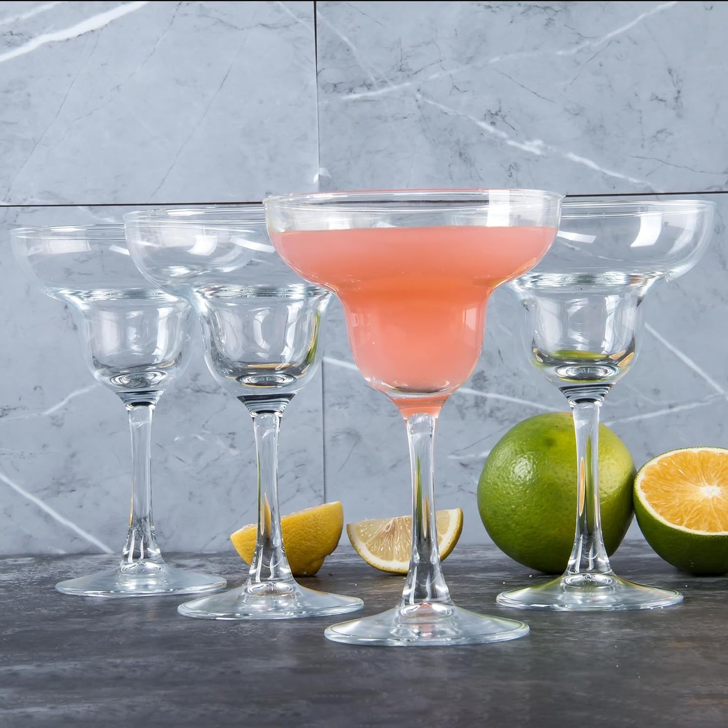 Set of 7 Classic Clear Margarita Glasses - Versatile Cocktail Glasses for Espresso Martini, Cosmopolitan, Manhattan, Perfect for Housewarming and Engagement Gifts, 10 Ounce Capacity