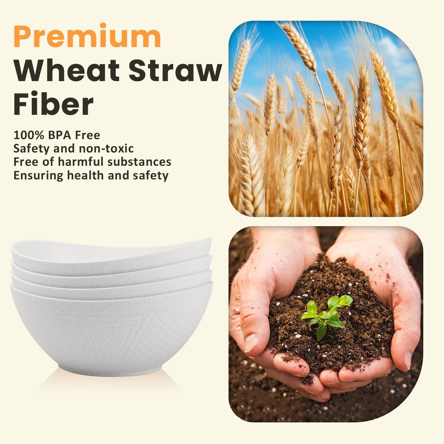 Large 9.6-Inch Oval Serving Bowls Set of 4 - 60 Oz Capacity, Perfect for Salads, Side Dishes, and Pasta, Microwave and Dishwasher Safe, Elegant White Finish