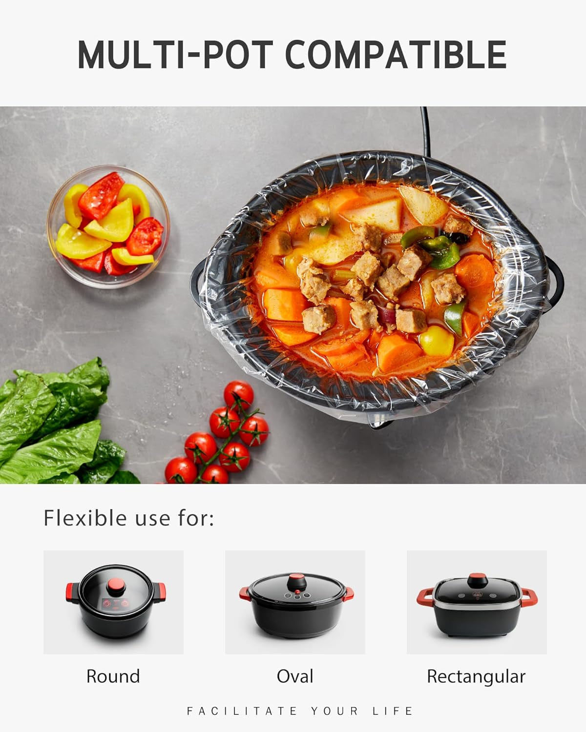 Crock Pot Liners, 20 Count 10.5" X 17.5" Small Size Slow Cooker Liners Fits 1-3 Quart Pots, Disposable Cooking Bags Suitable for Oval & round & Retangular Crock Pot