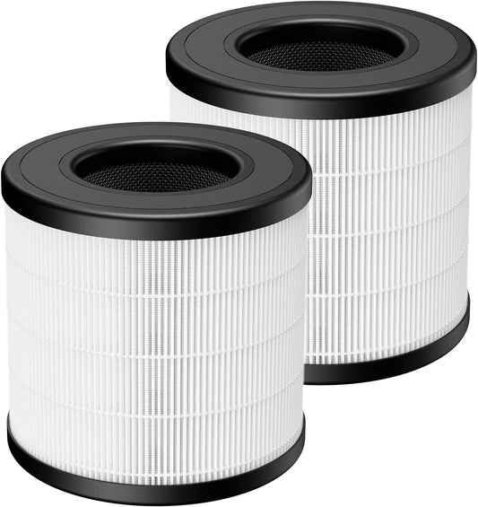 True HEPA Replacement Filter for FULMINARE PU-P05 and Purivortex AC201B Air Purifiers, 3-in-1 H13 Filters for Dust, Smoke, and Pollen, 2-Pack (Not Compatible with T10)