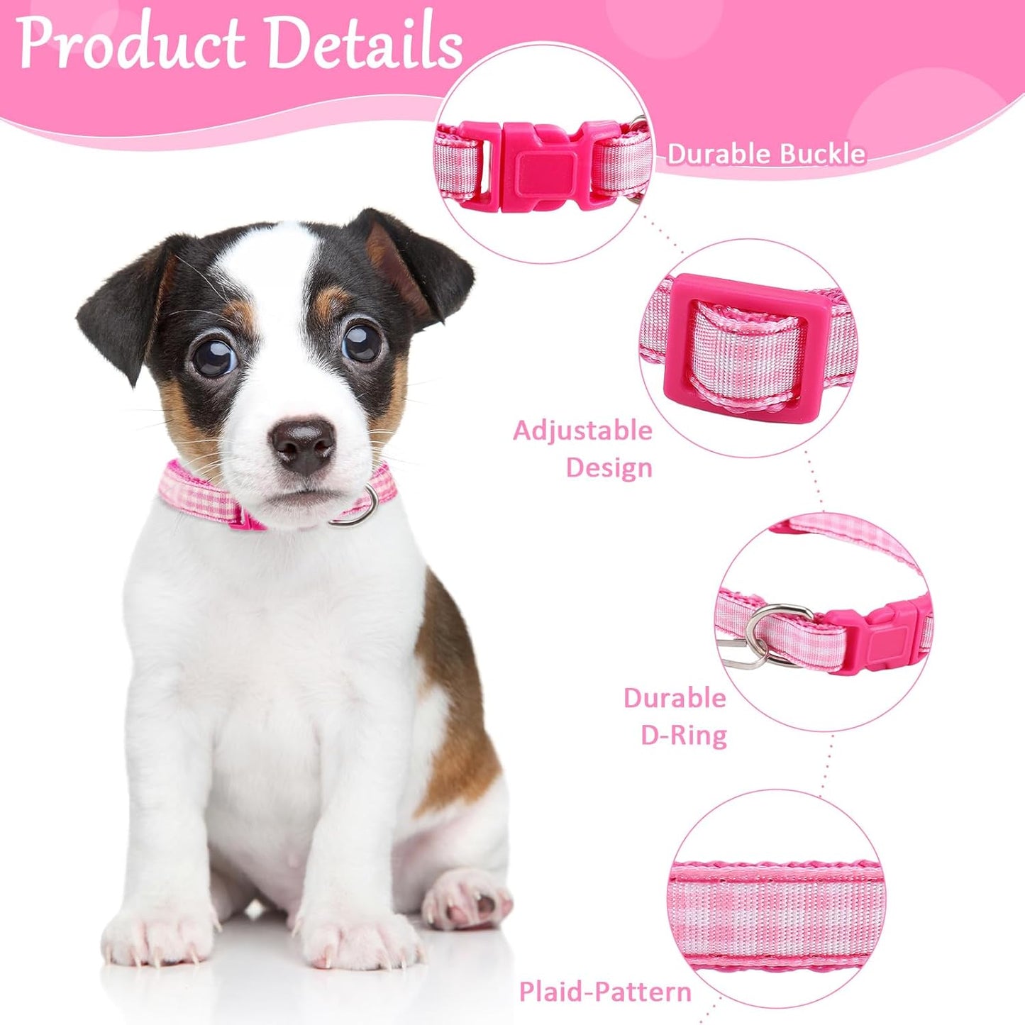 14Pcs Puppy Collars for Litter Adjustable Whelping Puppy Collars Soft Nylon Id Collars for Small Dogs(Medium)