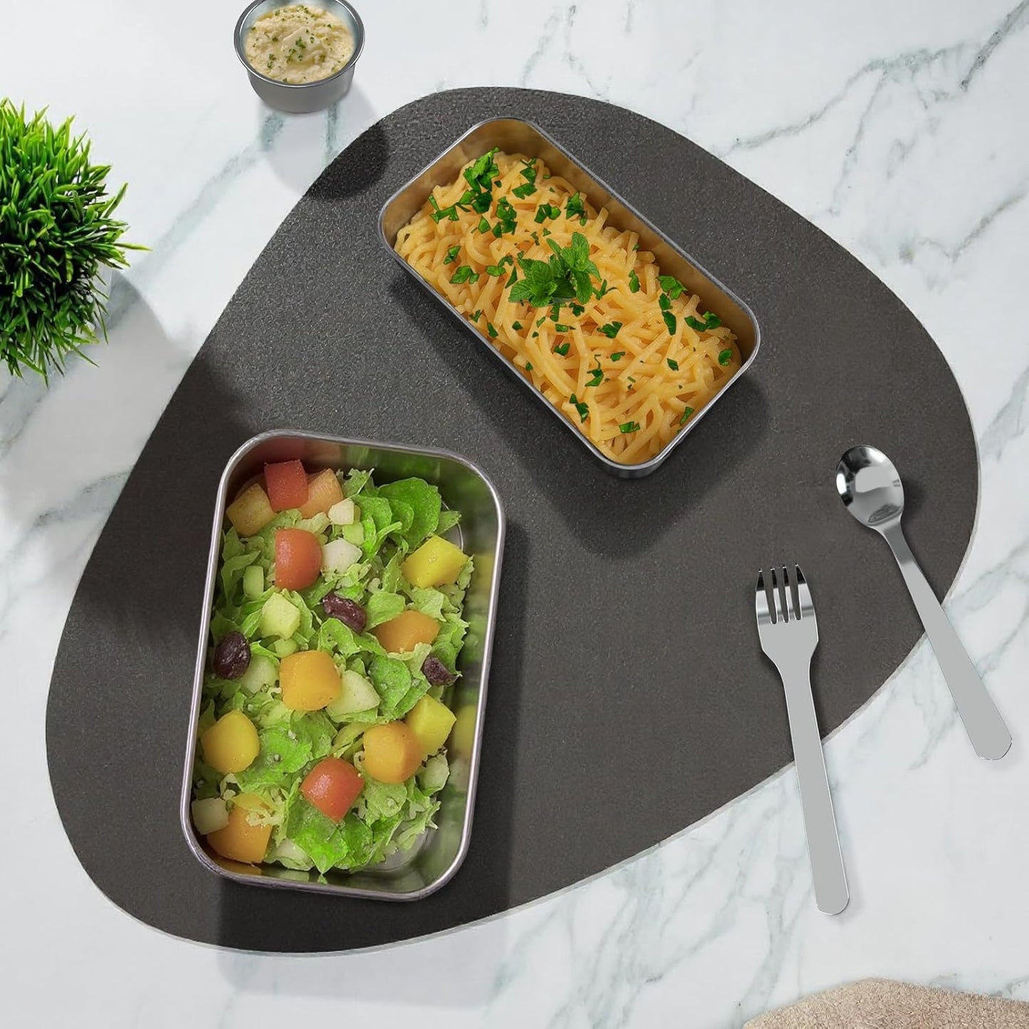 Stainless Steel Bento Box for Adult, 54Oz Metal Leak-Proof Lunch Box Containers, Double Layer Bento Lunch Box for Work Travel, Microwave Safe, with Detachable Divider
