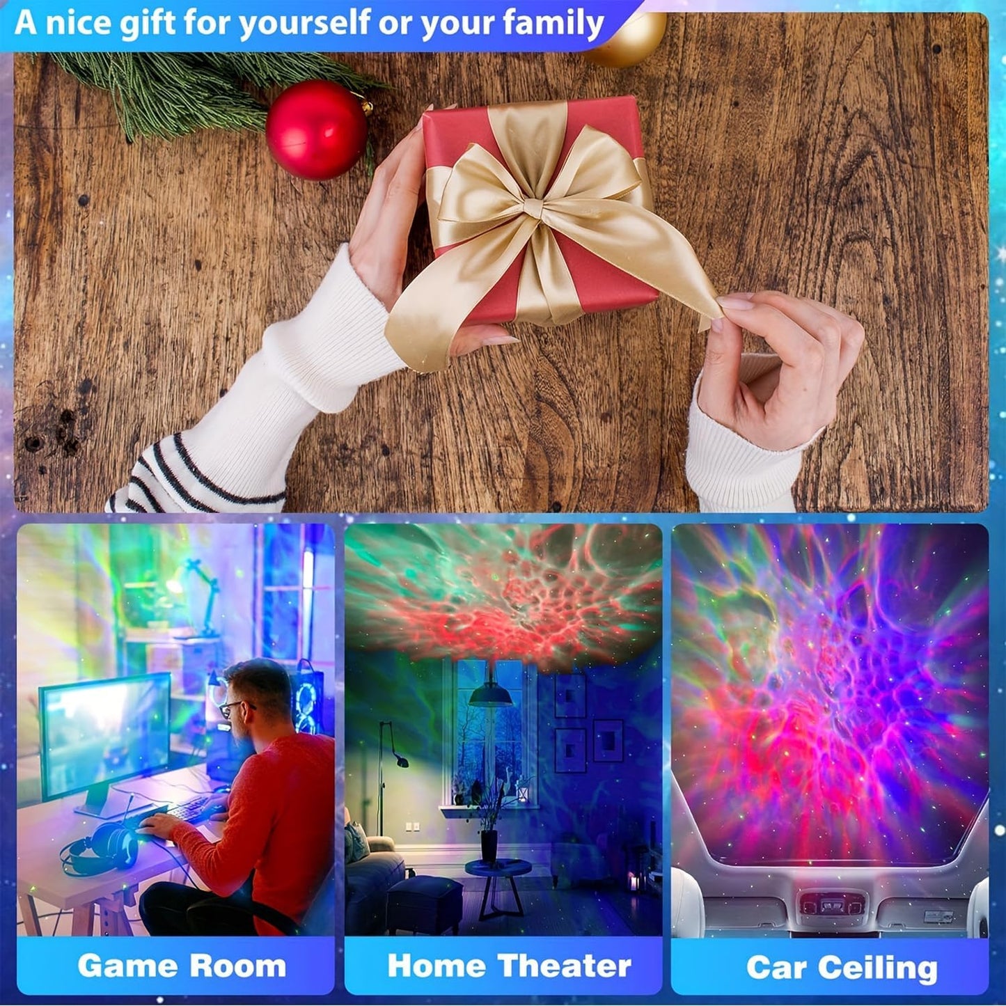 Astronaut Star Projector, Star Projector Galaxy Light for Kids,8 Modes Remote and 270° Adjustable Led Lights for Bedroom, Girls Room Decoration, Home Theater, Ceiling, Timer (White Guitar)
