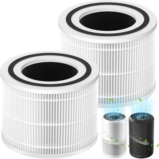 Core 300 Replacement Filter, Compatible with LEVOIT Core 300/300S Air Purifier,3-In-1 H13 Grade True HEPA Replacement Filter, Compare to Part No. Core 300-RF, White,2 Pack