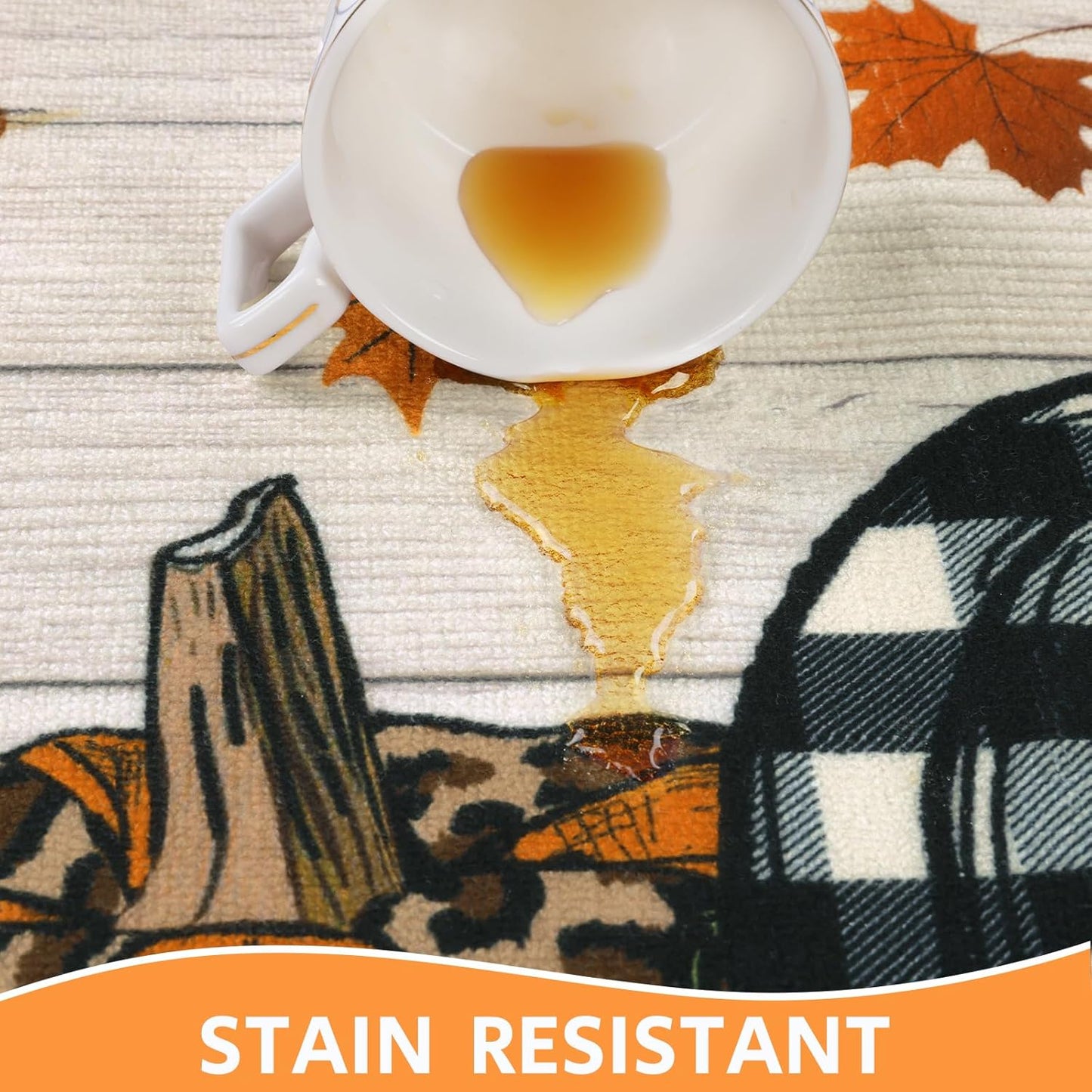 20"X32" Fall Bathroom Rugs Non Slip Washable, Pumpkin Fall Kitchen Rugs Farmhouse Halloween Kitchen Mat, Indoor Door Mats Carpet for Hallway Entryway Laundry Room Autumn Home Decor