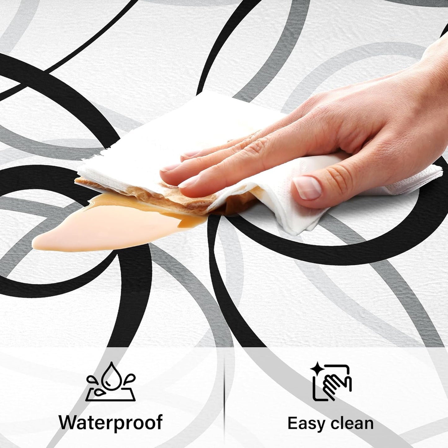 Kitchen Mats Cushioned anti Fatigue Kitchen Rugs Sets of 2 Black White Grey Memory Foam Padded Kitchen Floor Mat Non Slip Waterproof Comfort Standing Mats for Sink Laundry Office