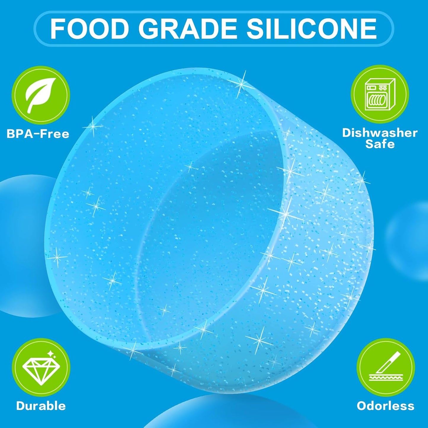 2 PCS Glitter Silicone Boot for Owala Water Bottle, Anti-Slip Protective Sleeve for Freesip/Twist/Flip Stainless Steel Water Bottles Accessories