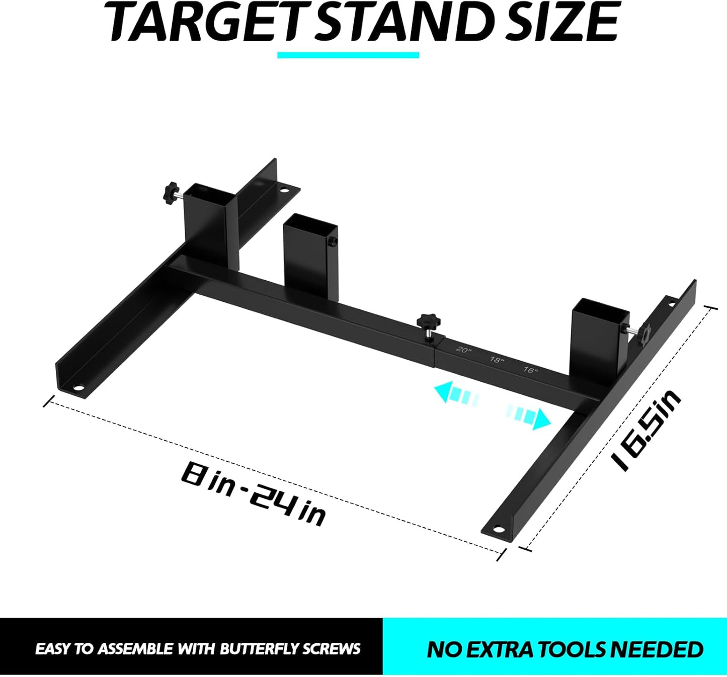Shooting Target Stand Base with Wooden Board- for Paper Target Sheet Archery Cardboard Targets, Target Holder with Adjustable Base - H Shape - USPSA/IPSC - IDPA Practice