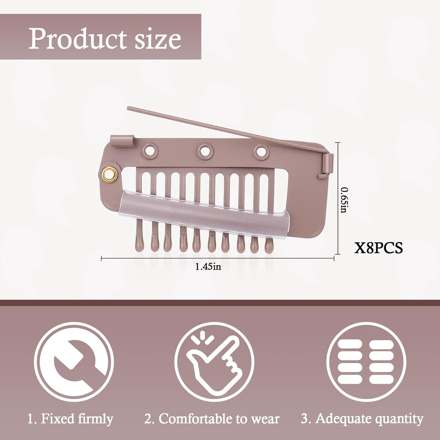 Chunni Clips with Safety Pins,8 PCS Strong Chunni Grip Dupatta Setting Clips Indian for Woman (Rose Gold)