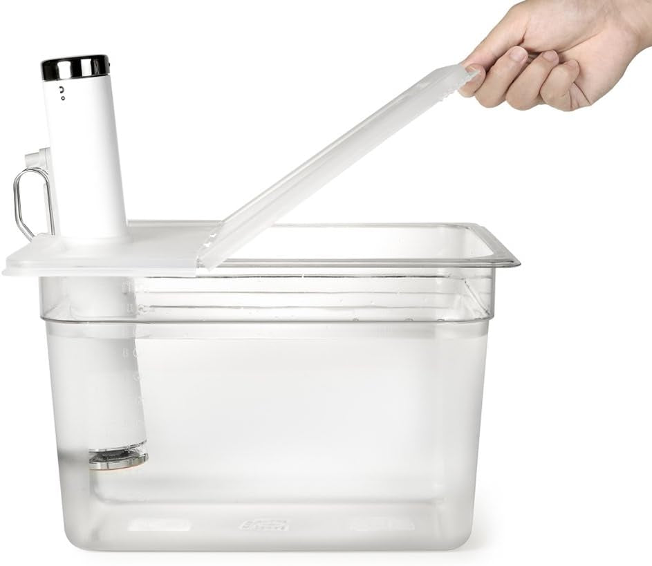 Sous Vide Container 12 Quart with Collapsible Hinged Lid Compatible with Breville Joule Sous Vide Immersion Circulator Cooker (Side Mount)