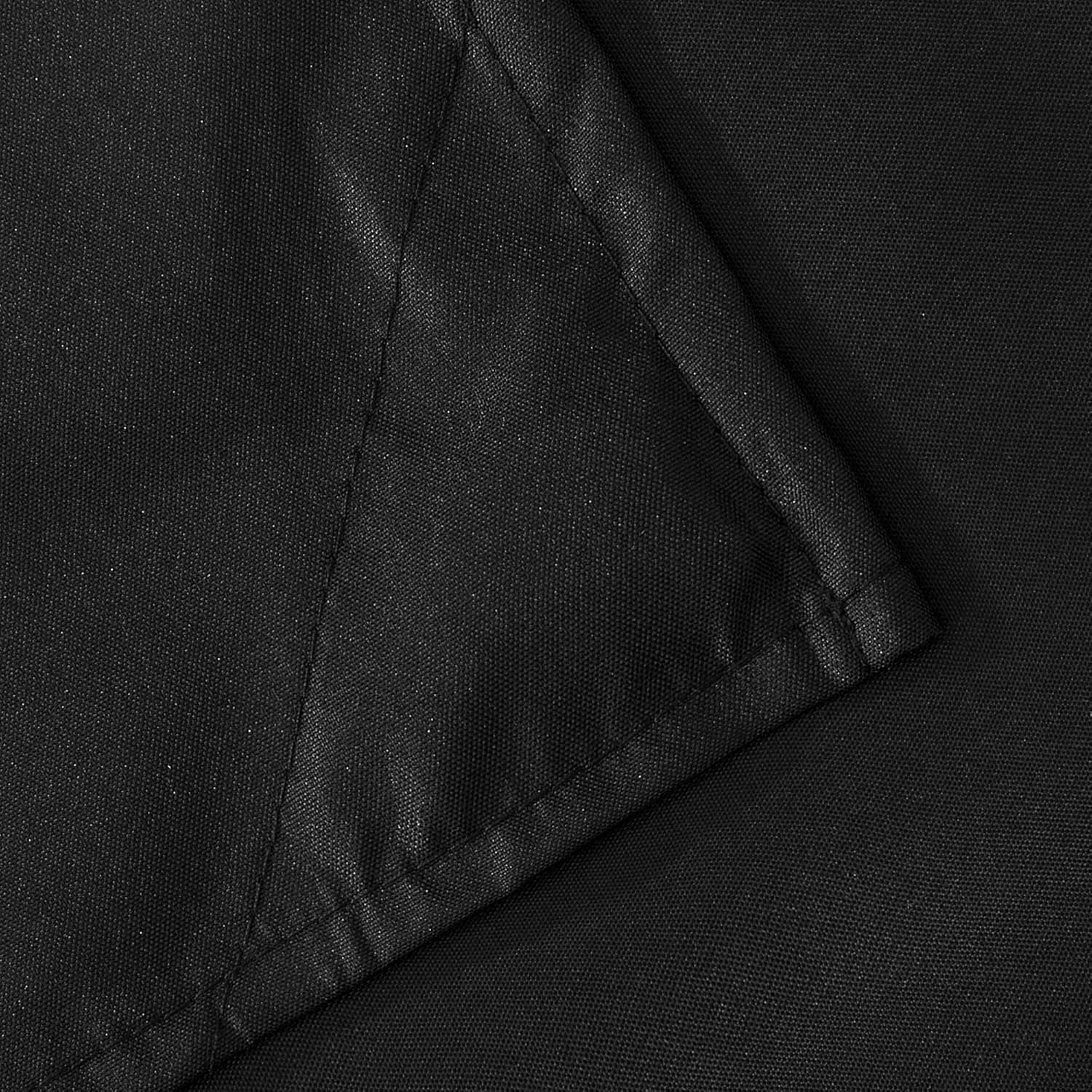 Fabric Shower Curtain or Liner with Weighted Magnets - Hotel Quality Opaque Black Shower Curtain for Bathroom, Machine Washable, Water Repellent - Black, 72X72