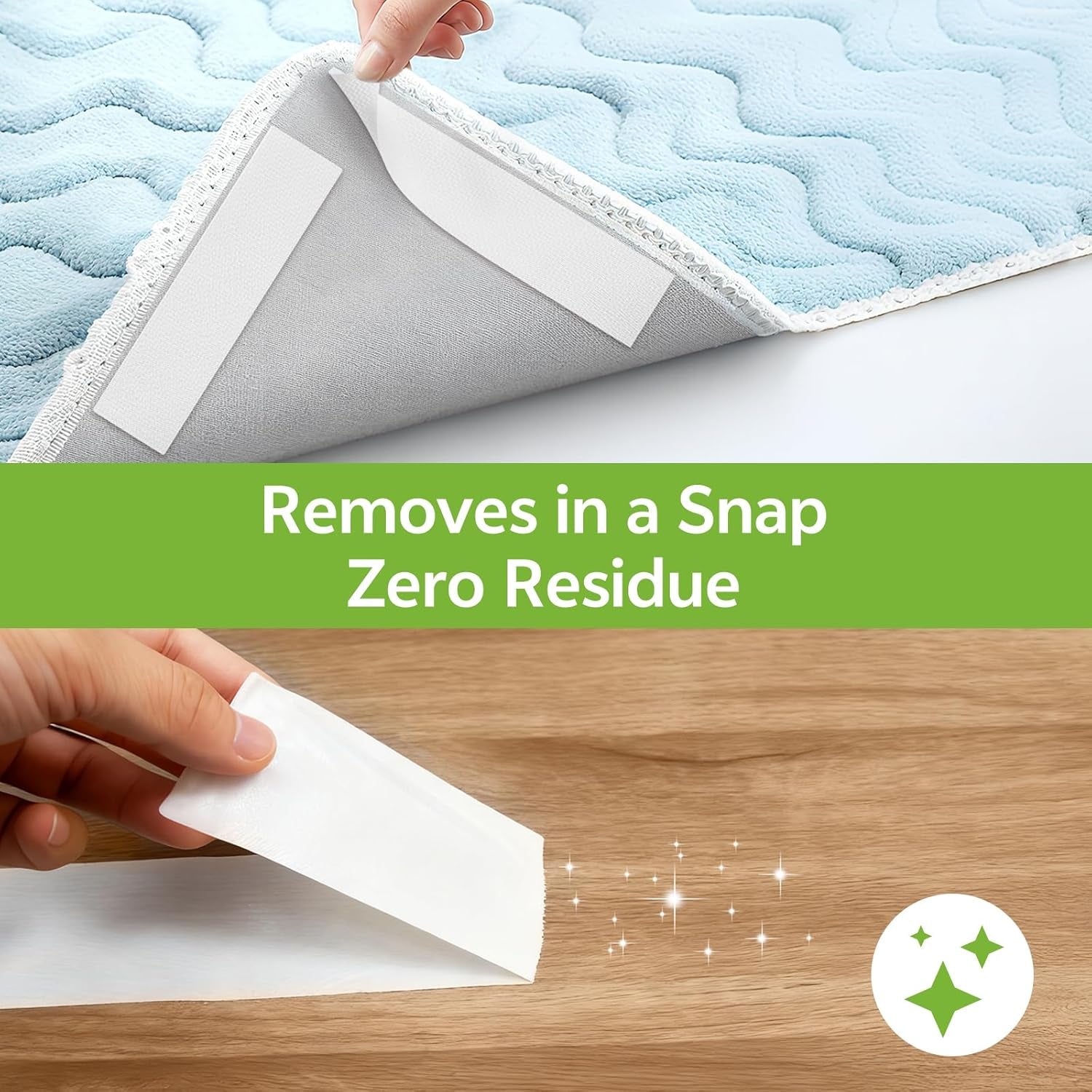 Double Sided Carpet Tape - 2 Inch X 12 Yards Removable Rug Tape for Hardwood Floors, Tile & Laminate - No Residue Strong Hold anti Slip Gripper for Area Rugs, Mats & Carpets