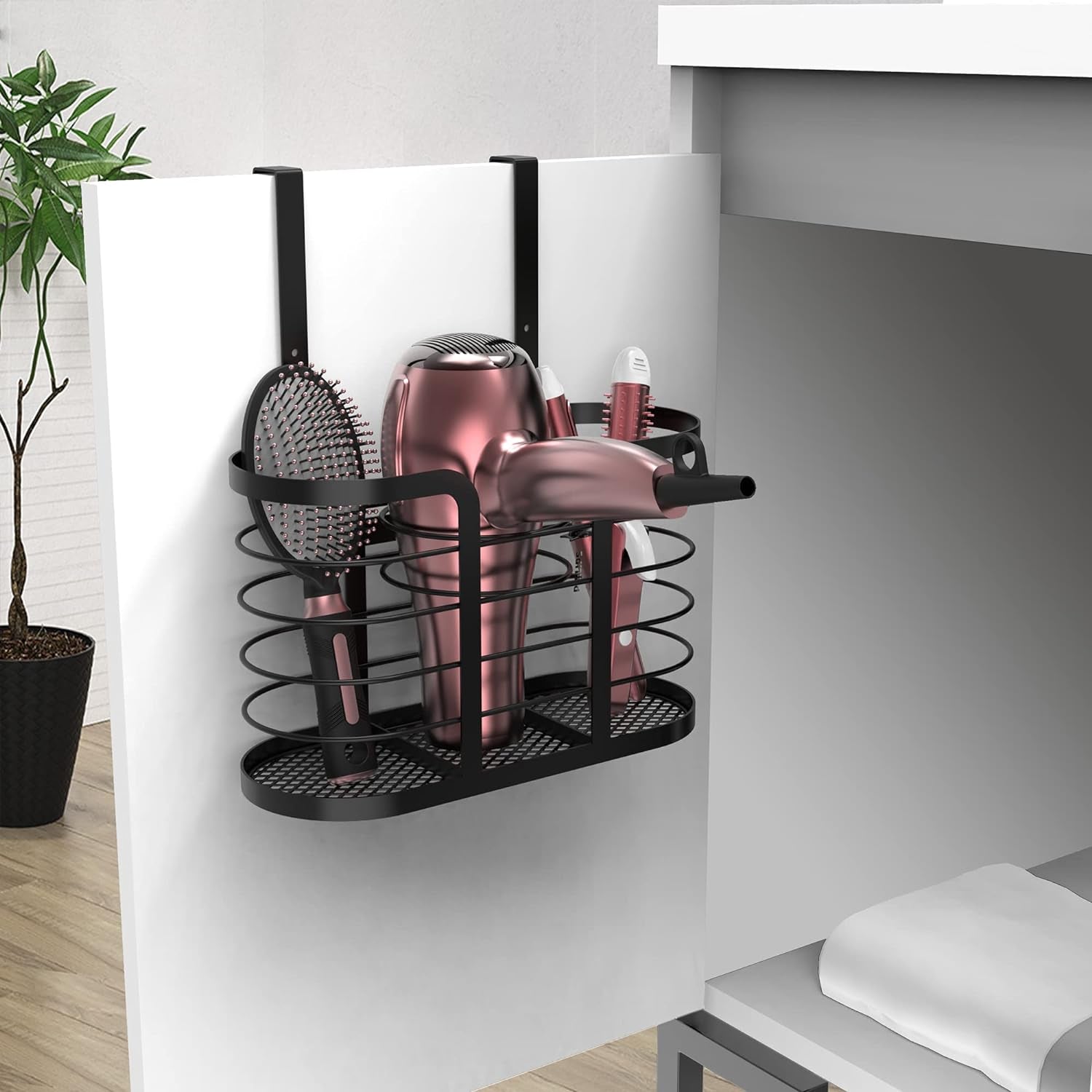 Hair Tool Organizer - Cabinet Door Storage Solution for Hair Dryers, Flat Irons, and Curling Irons