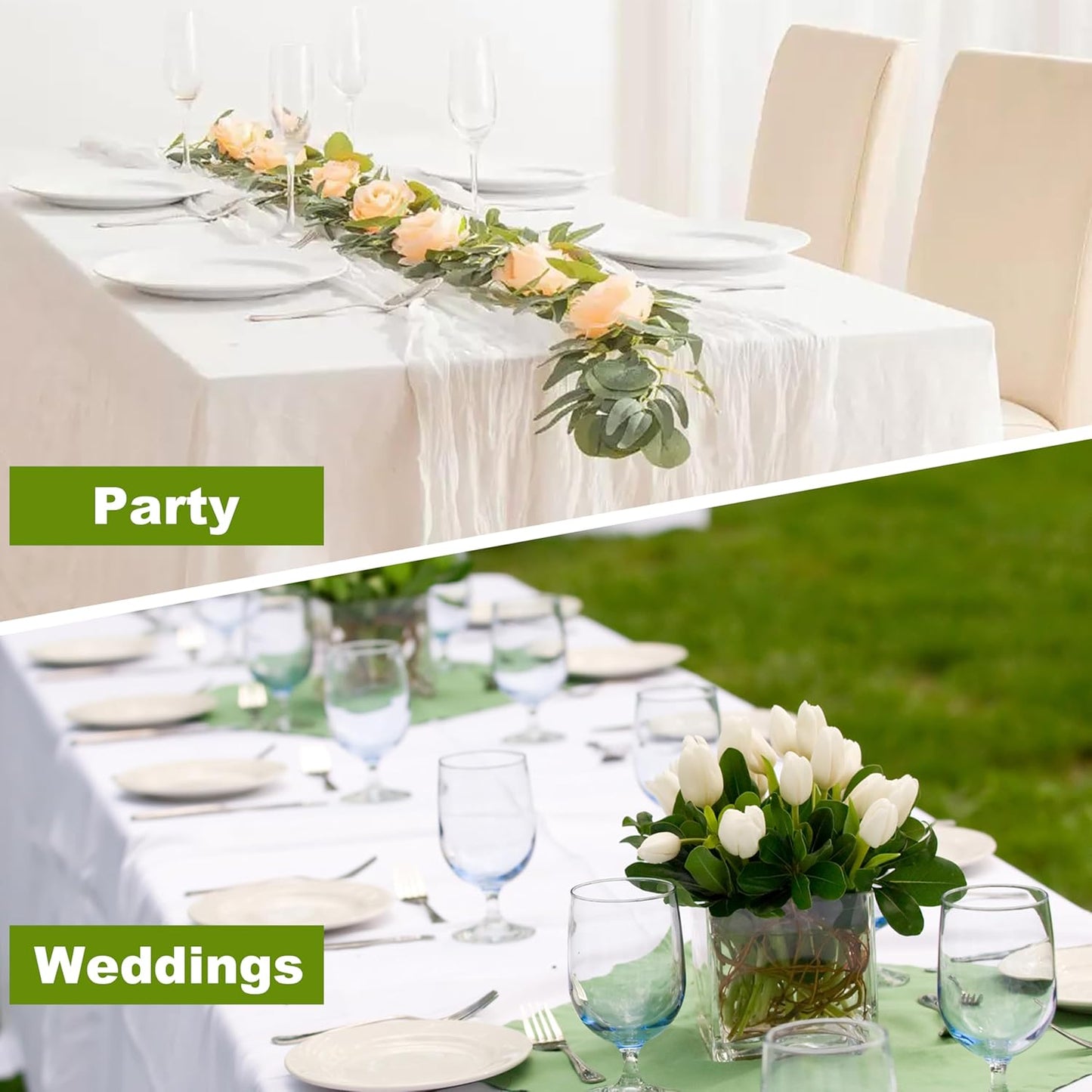 Plastic Tablecloth Disposable, 2 Pcs - 54" X 72" Table Cloth Rectangle Table, Waterproof, Suitable for Parties, Picnics, Weddings, and Camping(Black)