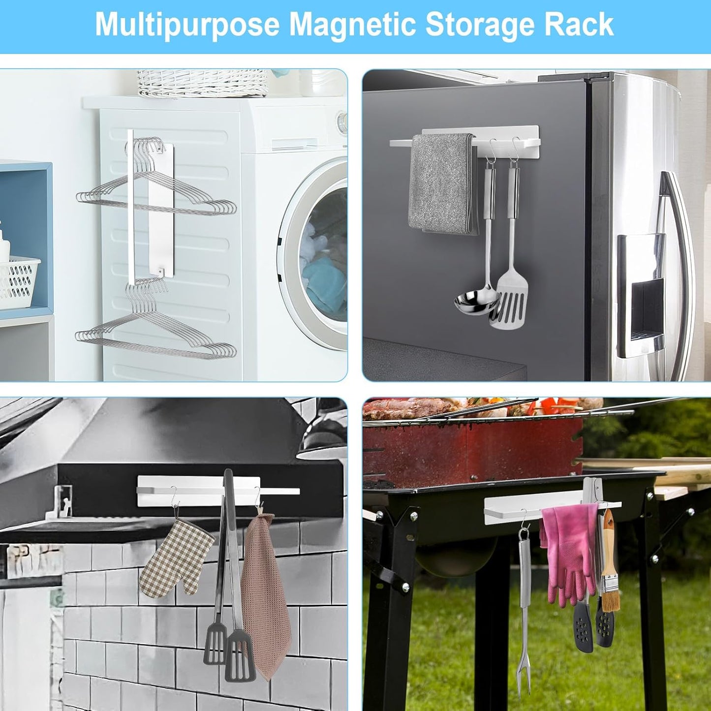 Hanger Organizer Magnetic Hanger Holder for Washing Machine Laundry Room Organization,Clothes Hangers Stacker Coat Hanger Stacker Stand Rack for Adult Kids Velvet Pants Hangers Storage