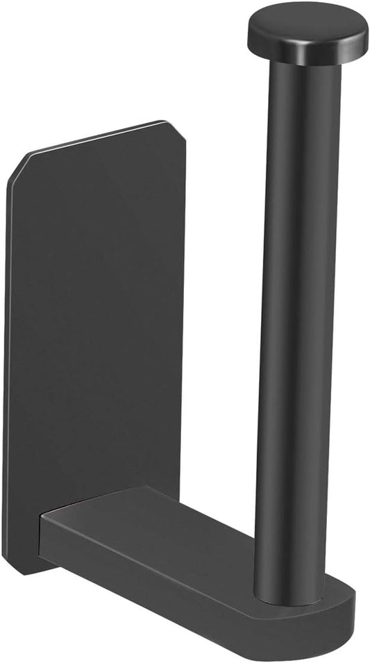 Self Adhesive Toilet Paper Holder Kitchen Washroom Adhesive Toilet Roll Holder No Drilling for Bathroom Stick on Wall Stainless Steel Brushed Black