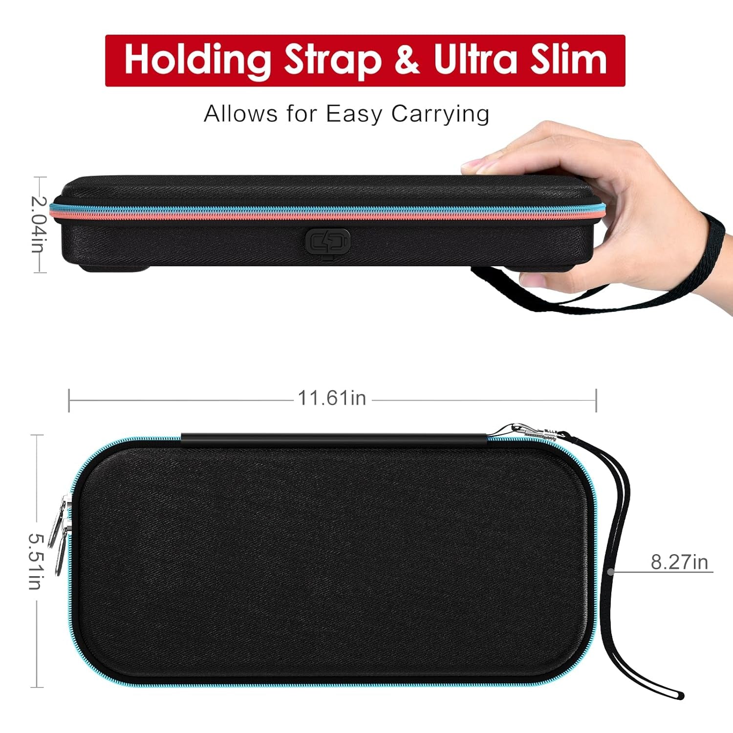 [Charge inside Carrying Case for Nintendo Switch 2 Console 2025, Travel Case with Charging Cable Port, Holds 12 Game Cards Cartridge for Switch 2 Accessories– Black