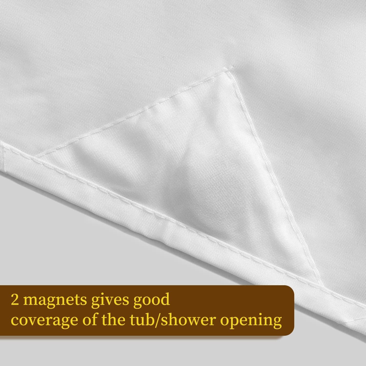 2-Pack Fabric Shower Curtain Liners Lightweight - White Cloth Shower Liners with Magnets, Washable & Water Repellent, 12 Button Holes, Hotel Quality - 71" W X 72" L, White