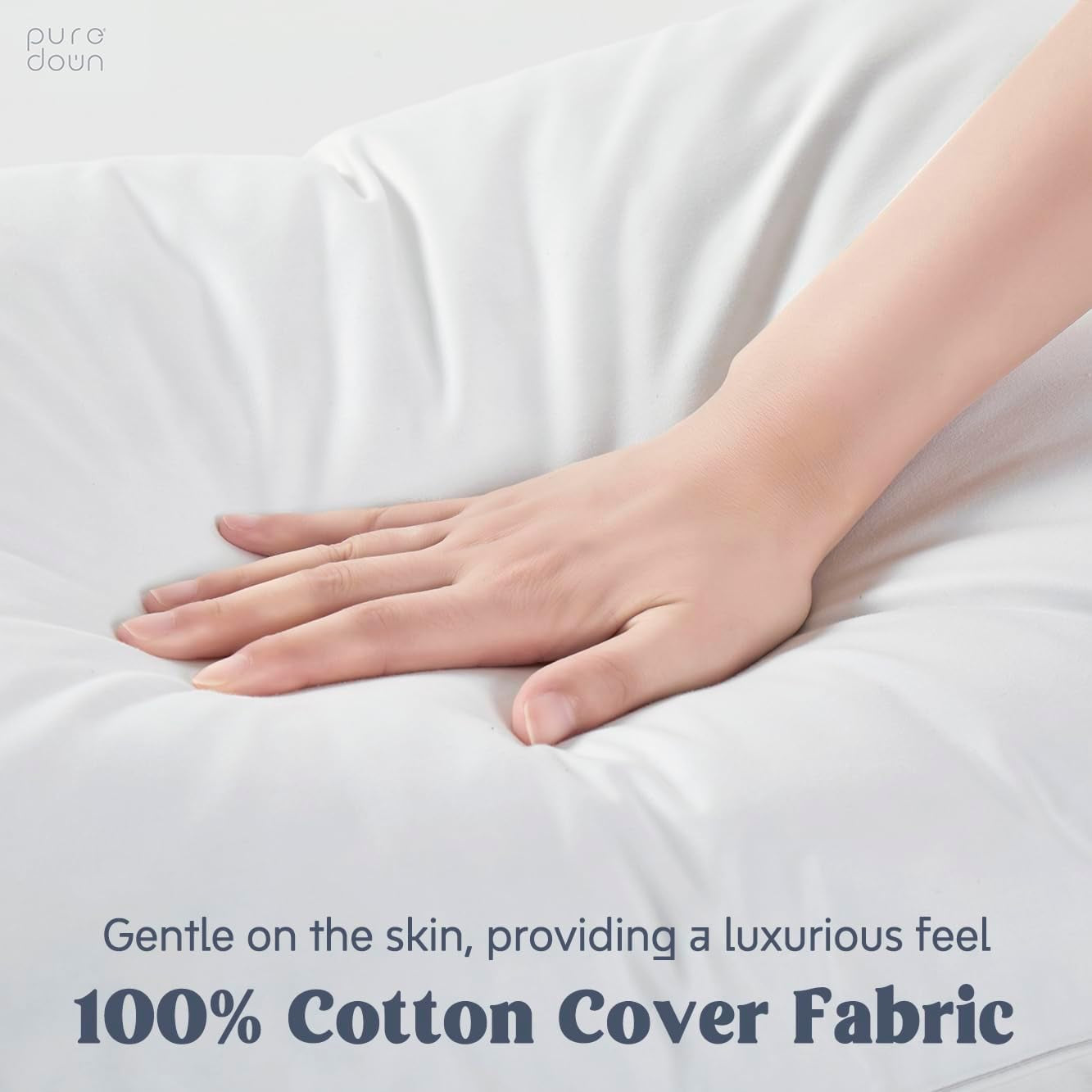 ® Goose Feather down Pillows, Standard Size Soft Bed Pillows for Sleeping with 100% Cotton Shell Set of 2