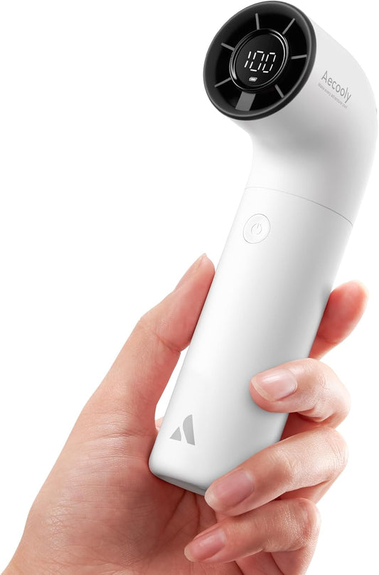 Portable Handheld Fan, Powerful Turbo Mini Fan, 15000 RPM High Speed Aero, 8H Max Cooling Time, 4 Speeds Pocket Rechargeable Personal Small Travel Gifts for Women Men -White