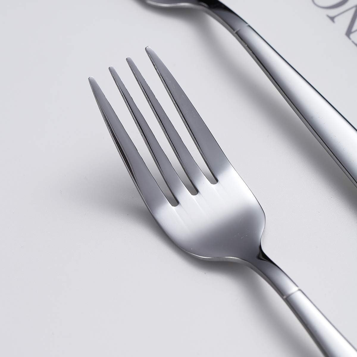 Set of 6 Modern Stainless Steel Dinner Forks and Spoons Silverware
