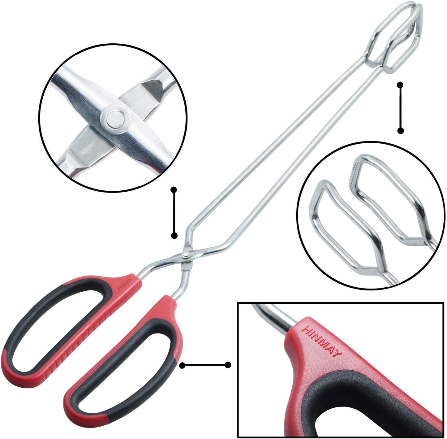 Extra Long Scissor Tongs 16-Inch Stainless Steel Barbecue Grilling Tongs