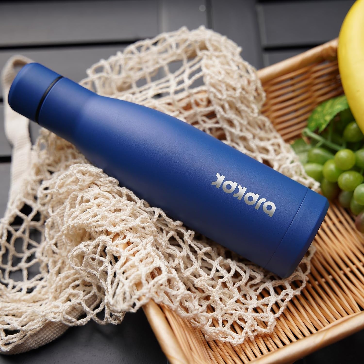 17Oz Insulated Water Bottles Stainless Steel Sports Water Bottles Keep Cold and Hot for Travel Dishwasher Safe,Sea Blue