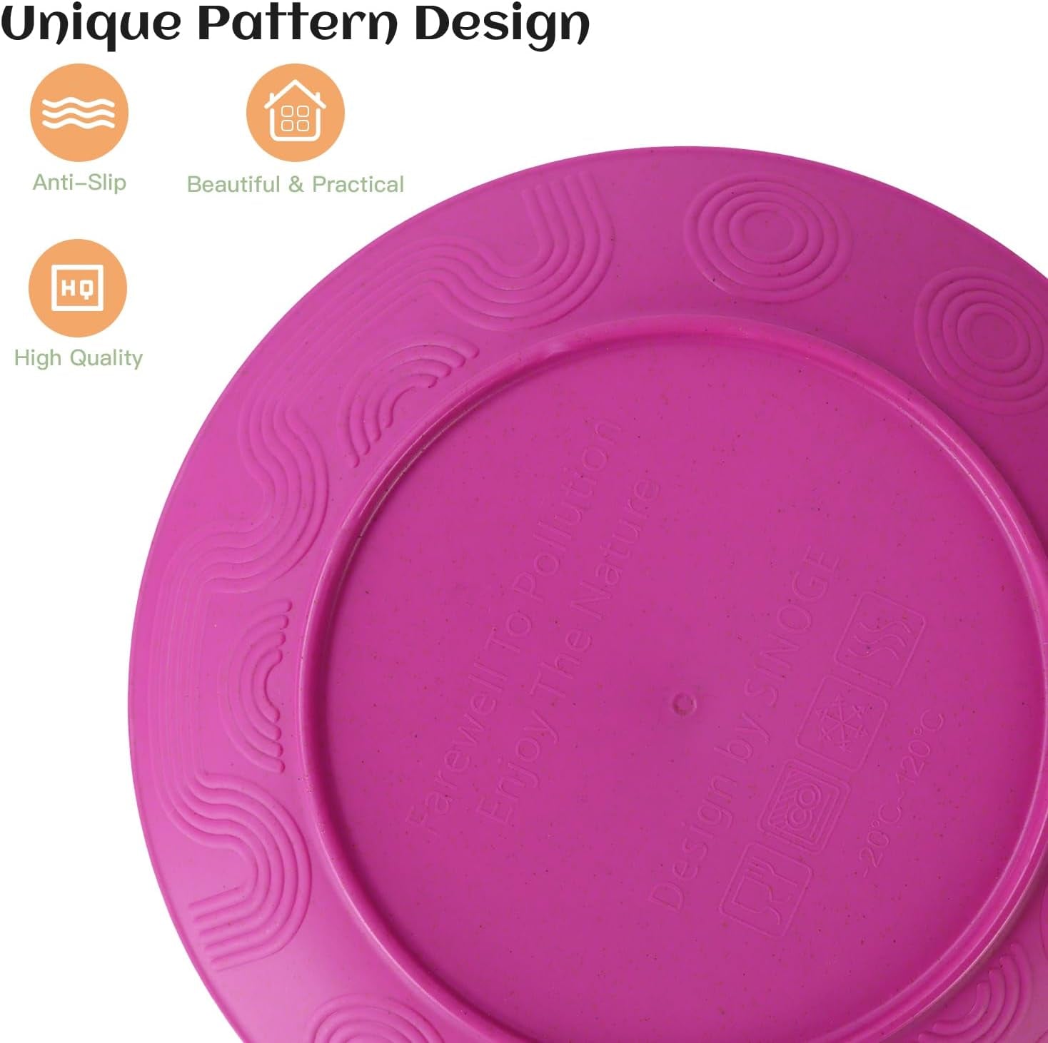 40-Piece Wheat Straw Dinnerware Set for 8 - Unbreakable Plastic Plates, Bowls, and Cups in Pink, Ideal for Outdoor Camping and Dining
