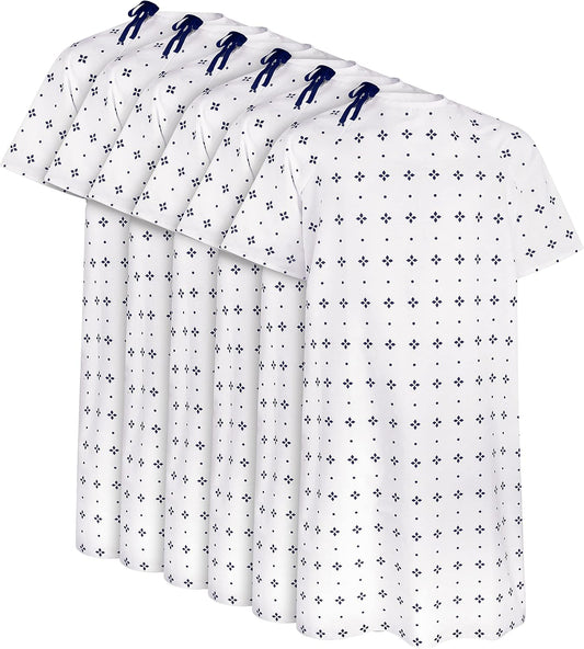6 Pack Unisex Hospital Gowns, Patient Gowns for Women and Men with Back Tie, Comfortably Fits Sizes up to 2XL Blue