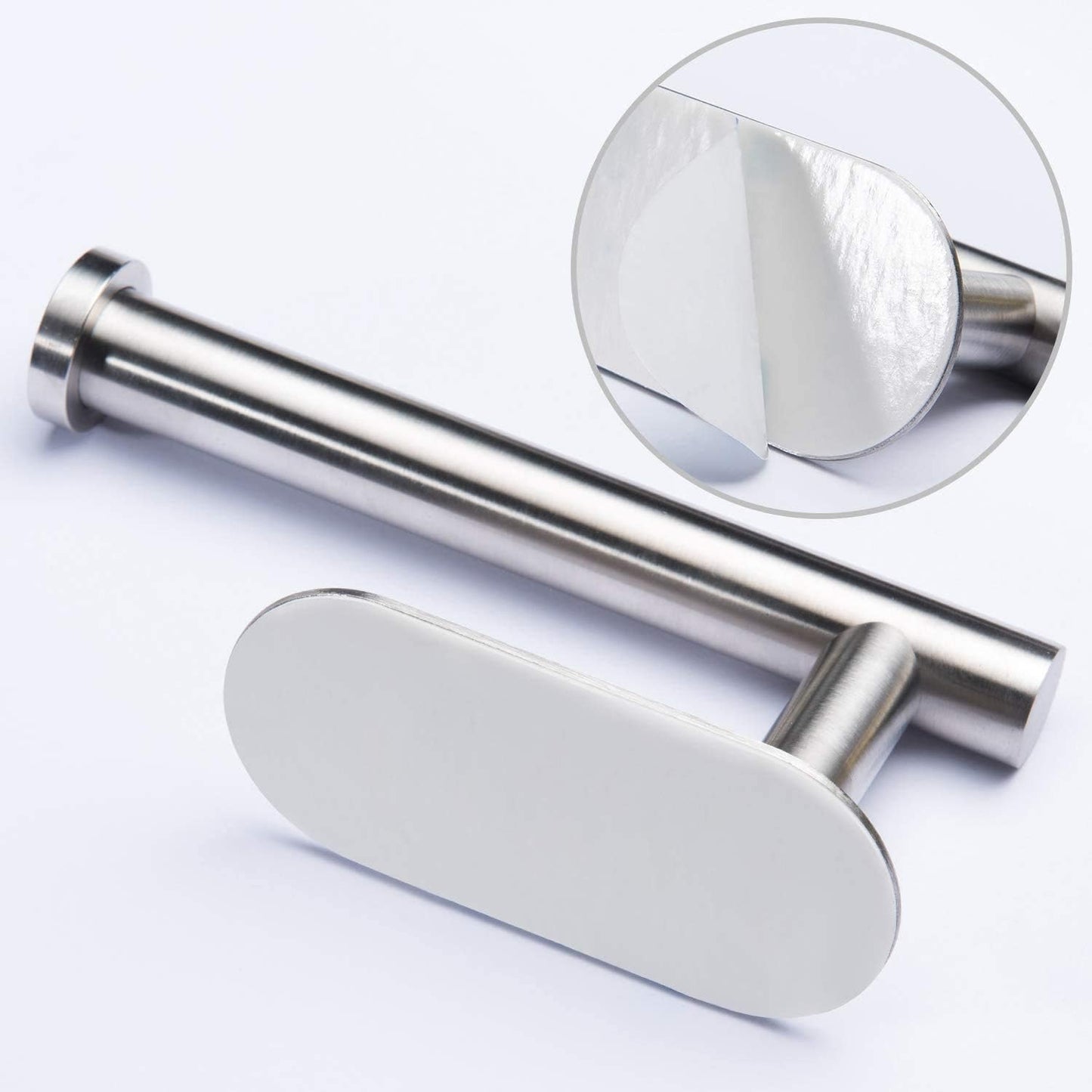 Self-Adhesive Toilet Paper Holder - No-Drill Stainless Steel Brushed Bathroom Accessory