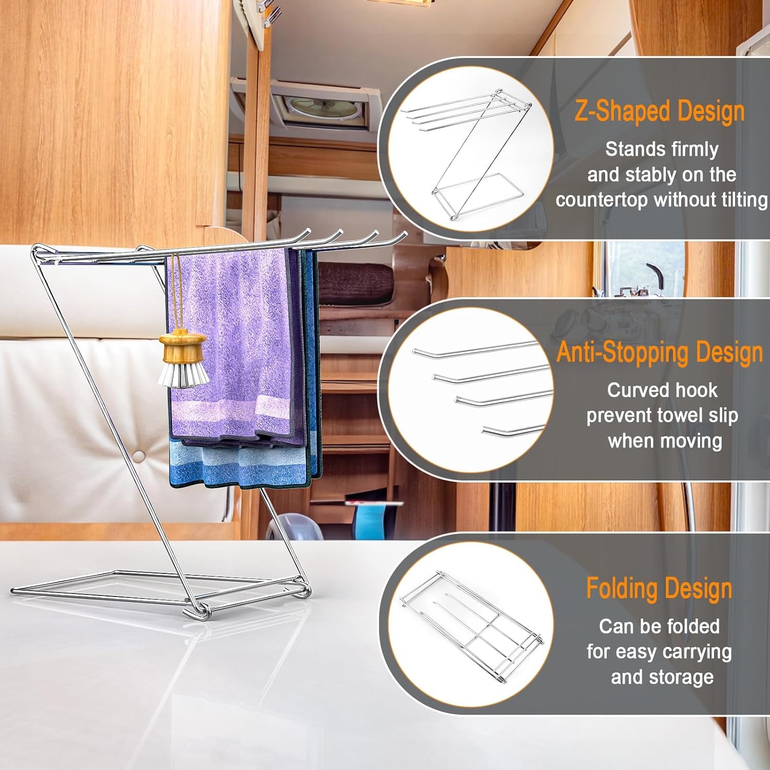 180 Spice Jar Labels - Chalkboard Stickers, Preprinted and Blank and Kitchen Towel Holder Stand, 4-Arm Dish Towel Holder Countertop Hand Towel Holder for Bathroom