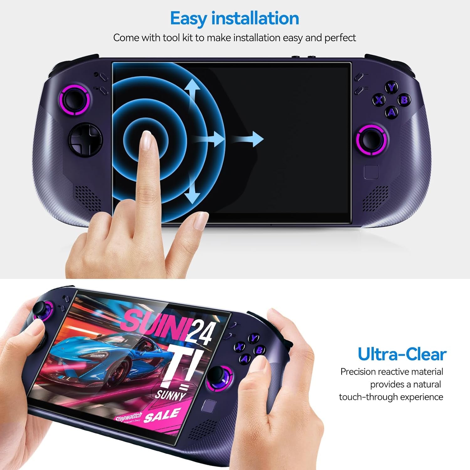 2 Pack Screen Protector for Lenovo Legion Go S Handheld 2025, Tempered Glass, 8 Inch Full Coverage, Transparent Ultra HD, Anti-Scratch, Anti-Fingerprint