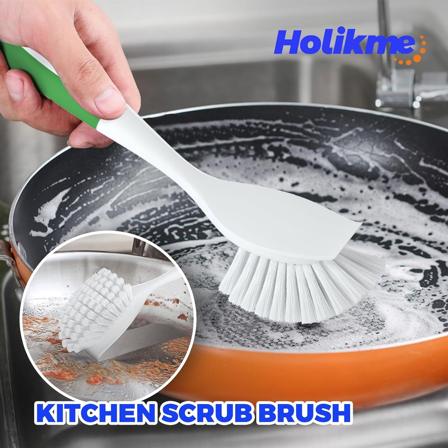 6Pack Kitchen Cleaning Brush, Green