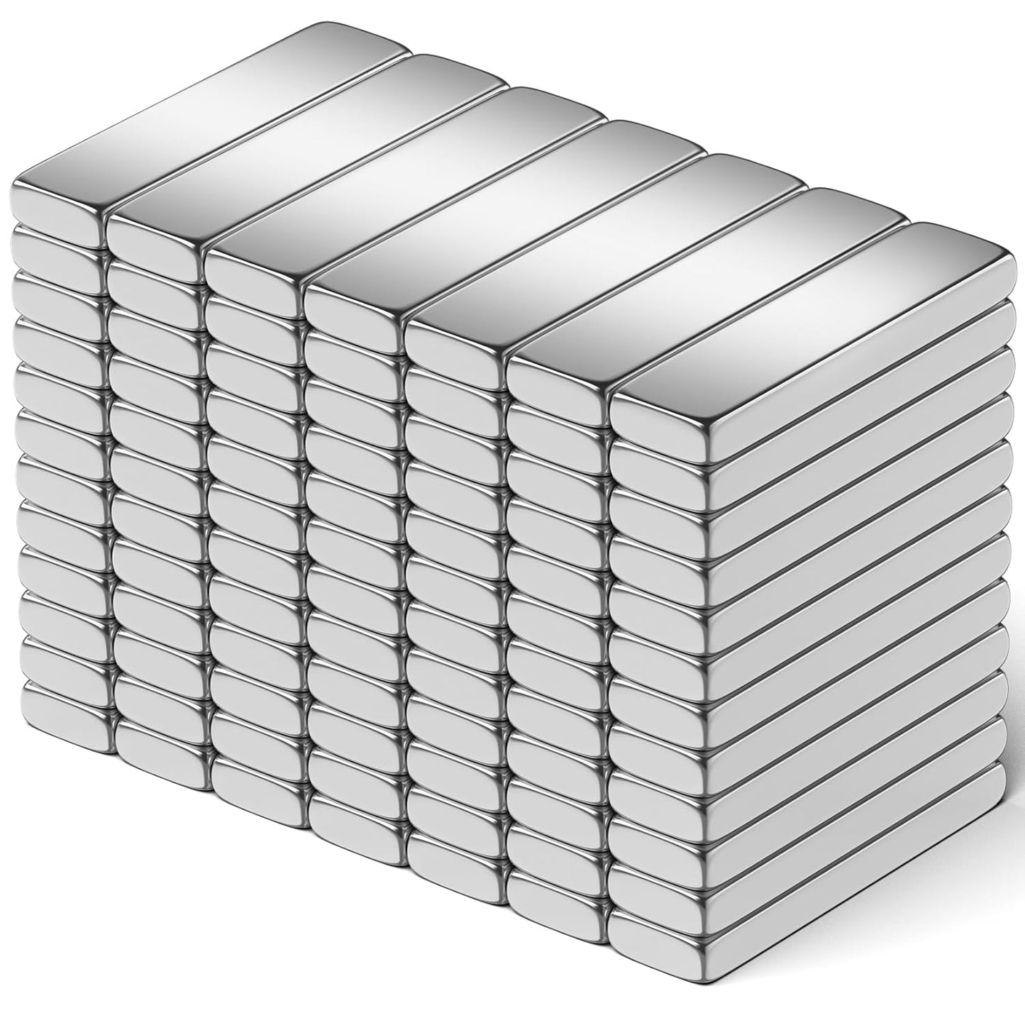 80-Pack Neodymium Bar Magnets - Rare Earth Small Magnets for Crafts, Refrigerators, Doors, Nails, and Cabinets
