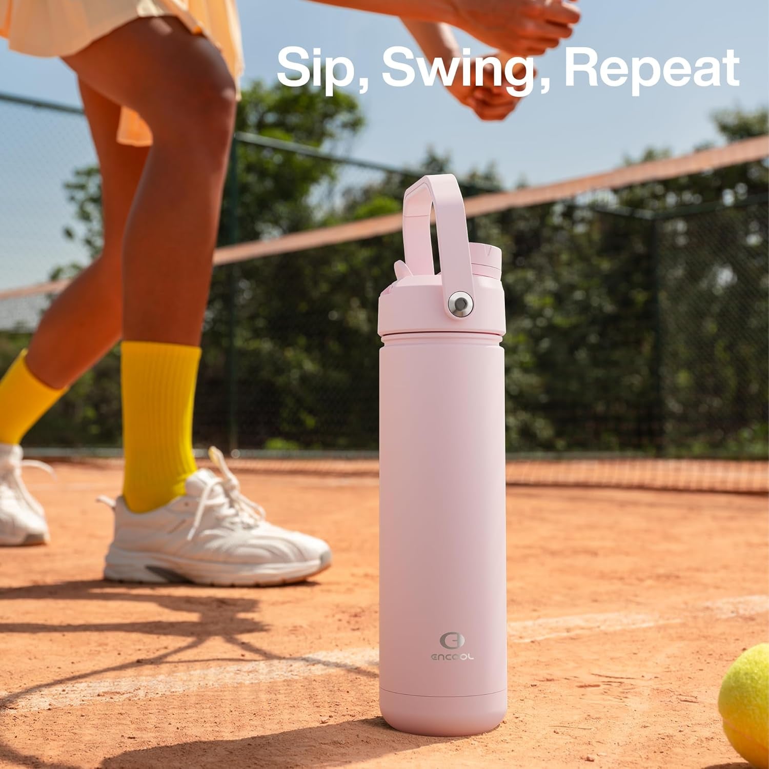 Insulated Water Bottle with Straw -  Stainless Steel Water Bottle, Leak-Proof, Bpa-Free, Double Wall Vacuum Keeps Cold for 24 Hours for Sports, Travel, School (26 Oz, Cotton Candy)