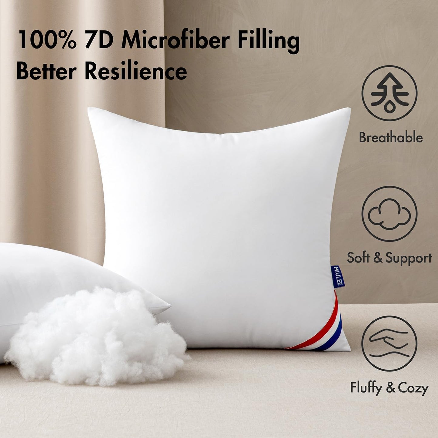 Outdoor Pillows Pack of 2 12X20 Inch Outdoor Pillow Inserts Waterproof Decorative Throw Pillow Inserts, Rectangle Water Resistant Pillow for Garden Couch Furniture