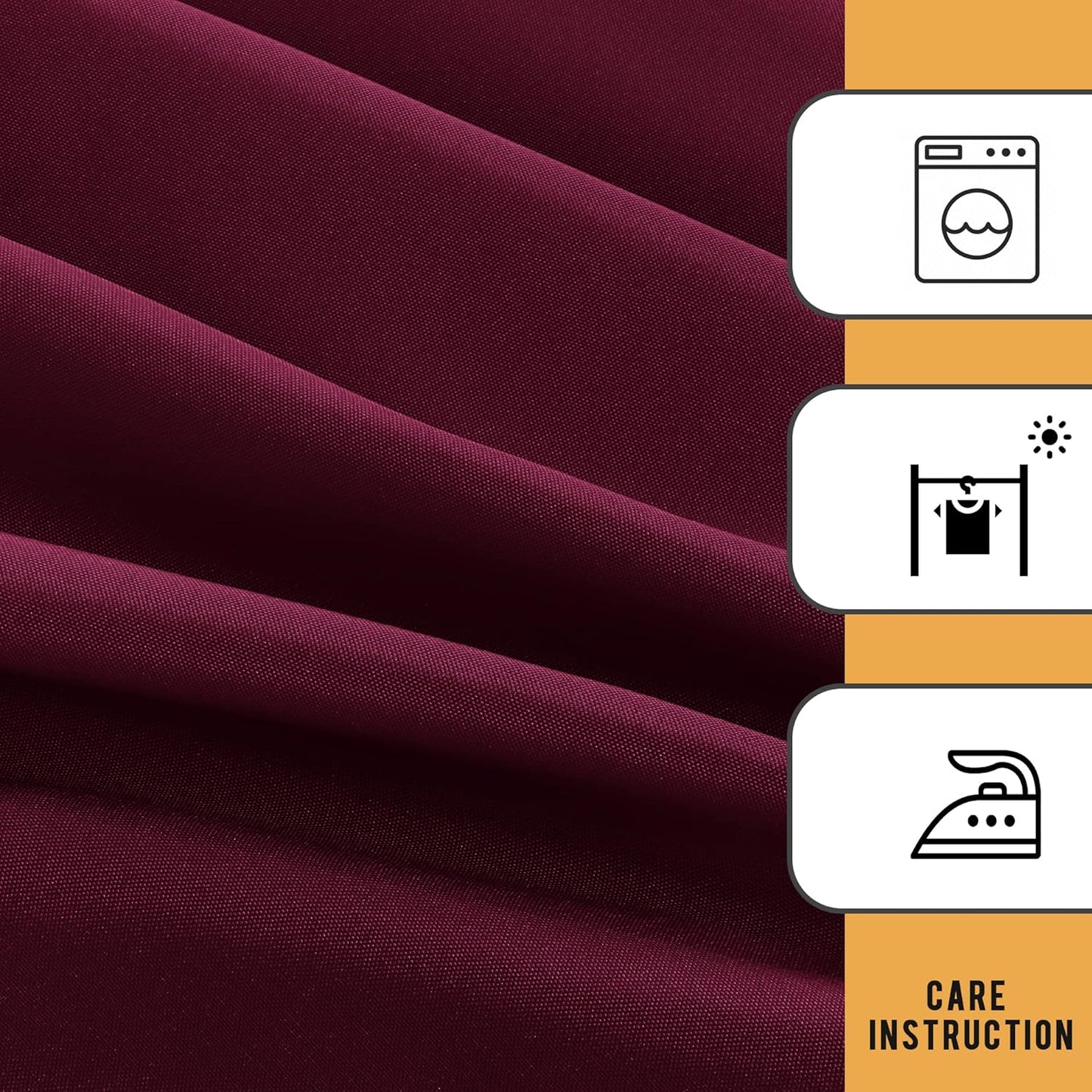 2 Pack Fitted Table Covers for 6 Foot Tables - Water Resistant Washable Fabric Polyester Rectangle Table Cover Protector for Wedding, Banquet and Trade Shows, 72L X 30W X 30H Inches, Burgundy