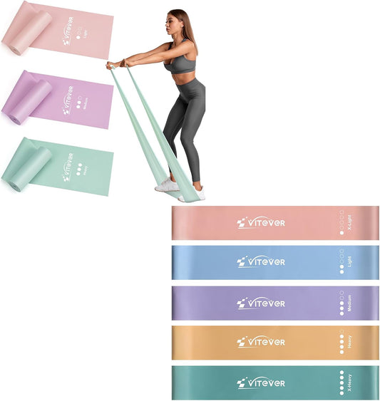 Resistance Bands for Working Out, Exercise Bands Resistance Band for Physical Therapy, Stretch Bands for Legs, Arm, Whole-Body Fitness, Booty, Stretching, Women & Men Workout Bands