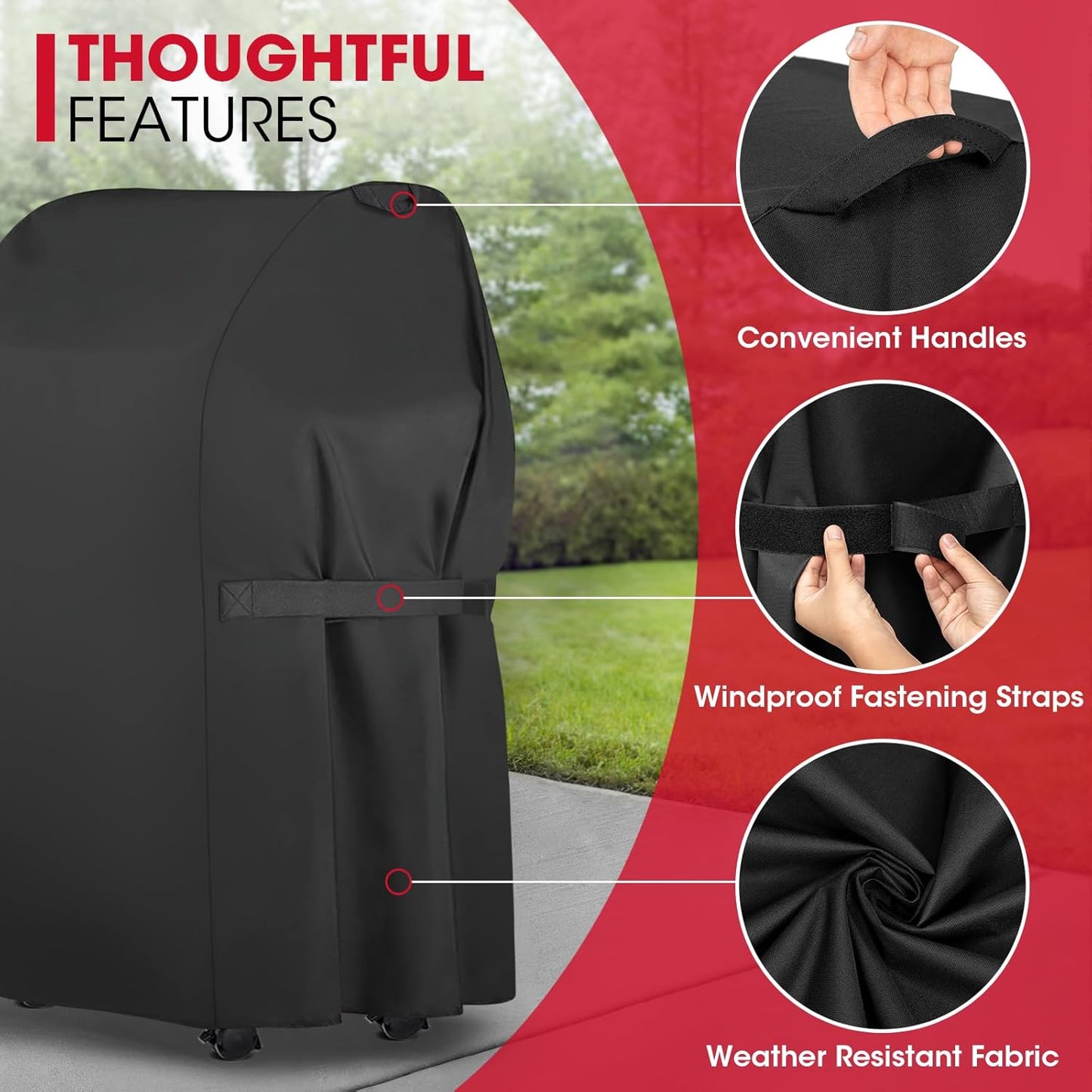 30 Inch Grill Cover, Heavy Duty Waterproof 2 Burner Small BBQ Cover, Compatible with Weber Spirit 210 with Side Tables Down, Does NOT Fit Spirit II E-210 (Include 2025 Version) with Table Up