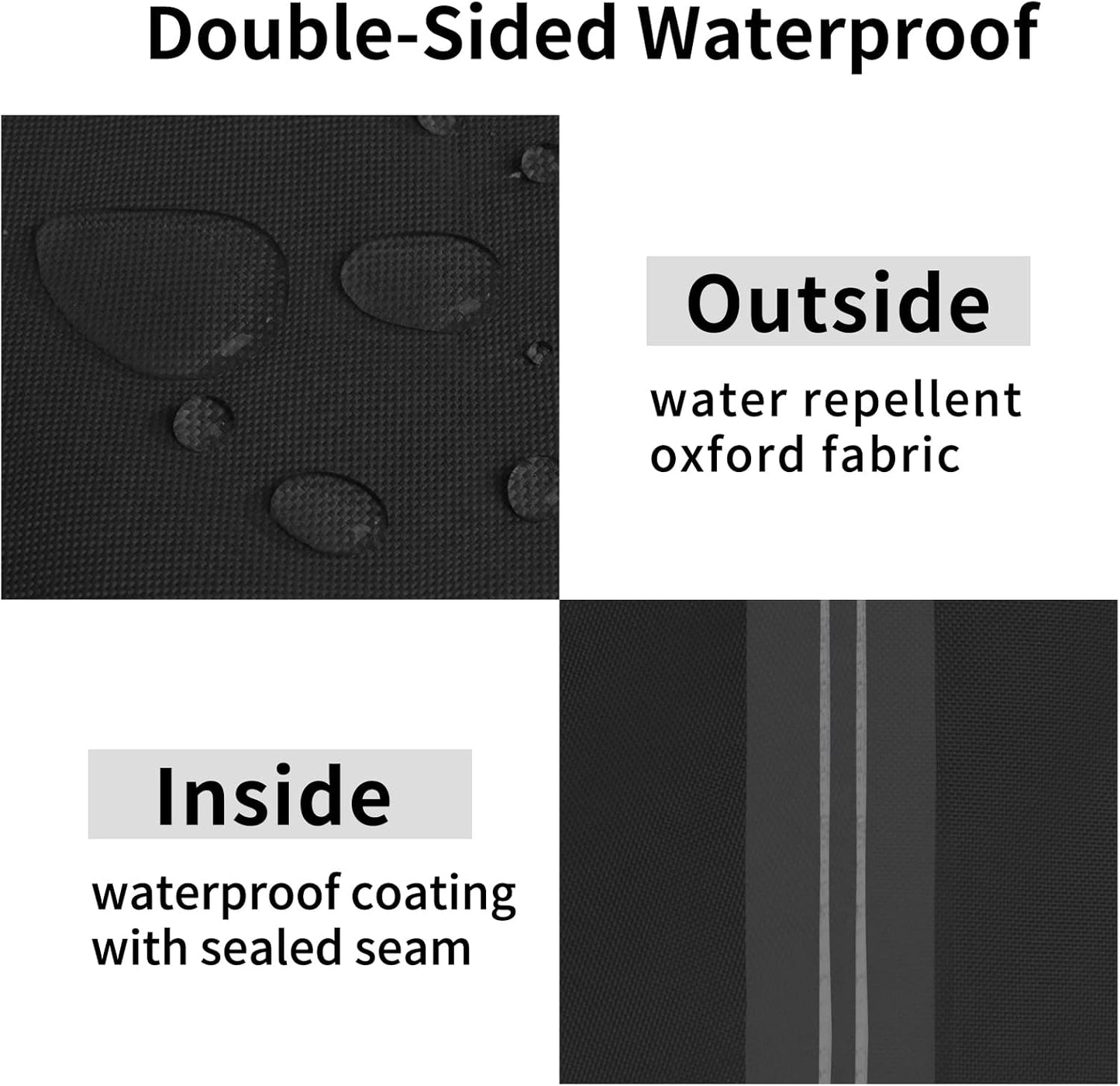 Stackable Patio Chair Cover UV Resistant Outdoor Chair Cover Waterproof Lawn Patio Furniture Covers Fits for 4-6 Stackable Dining Chairs (1 Pack-28Wx36Dx47H Inch, Black)