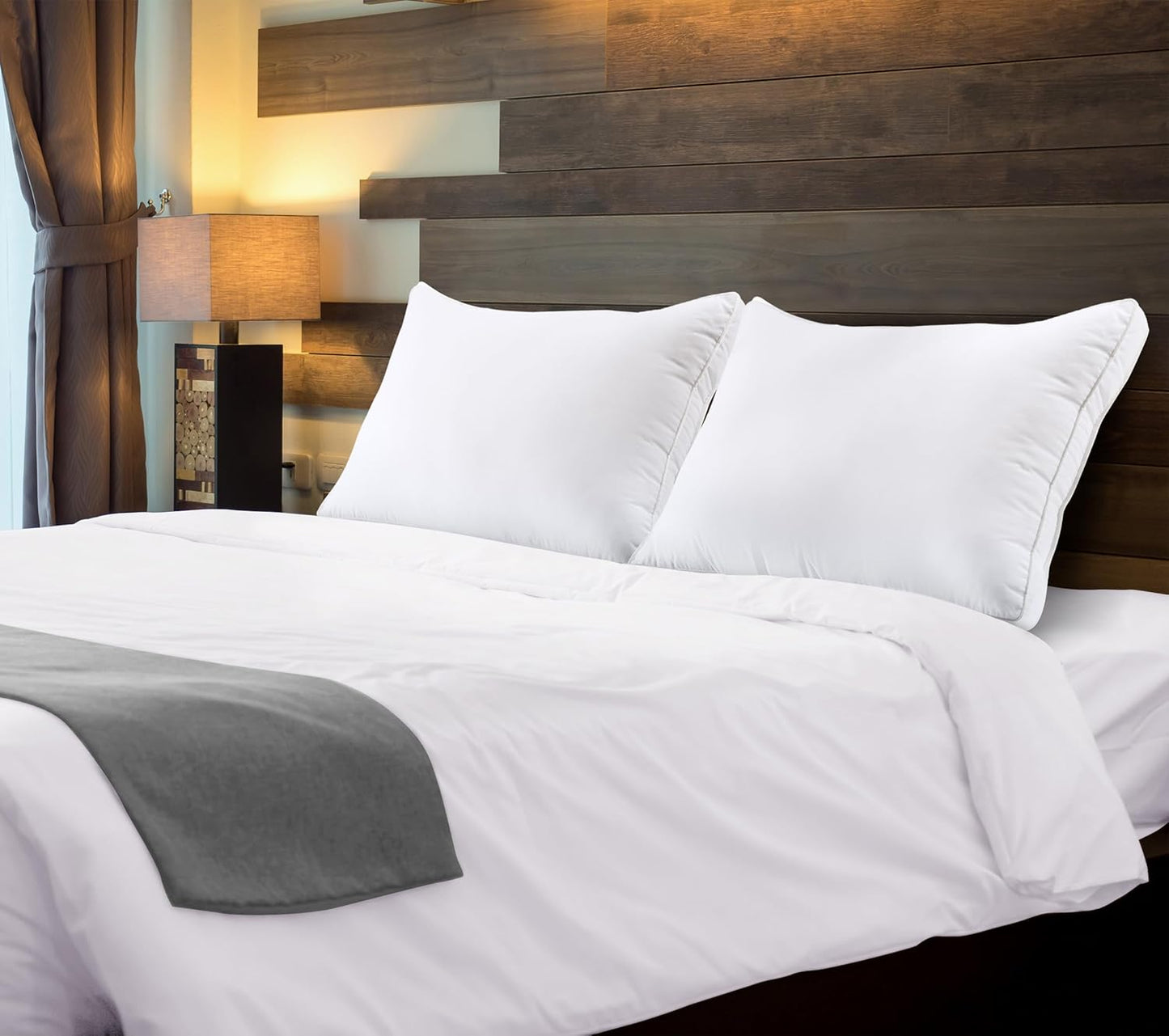 Bed Pillows for Sleeping Queen Size (White), Set of 2, Cooling Hotel Quality, Gusseted Pillow for Back, Stomach or Side Sleepers