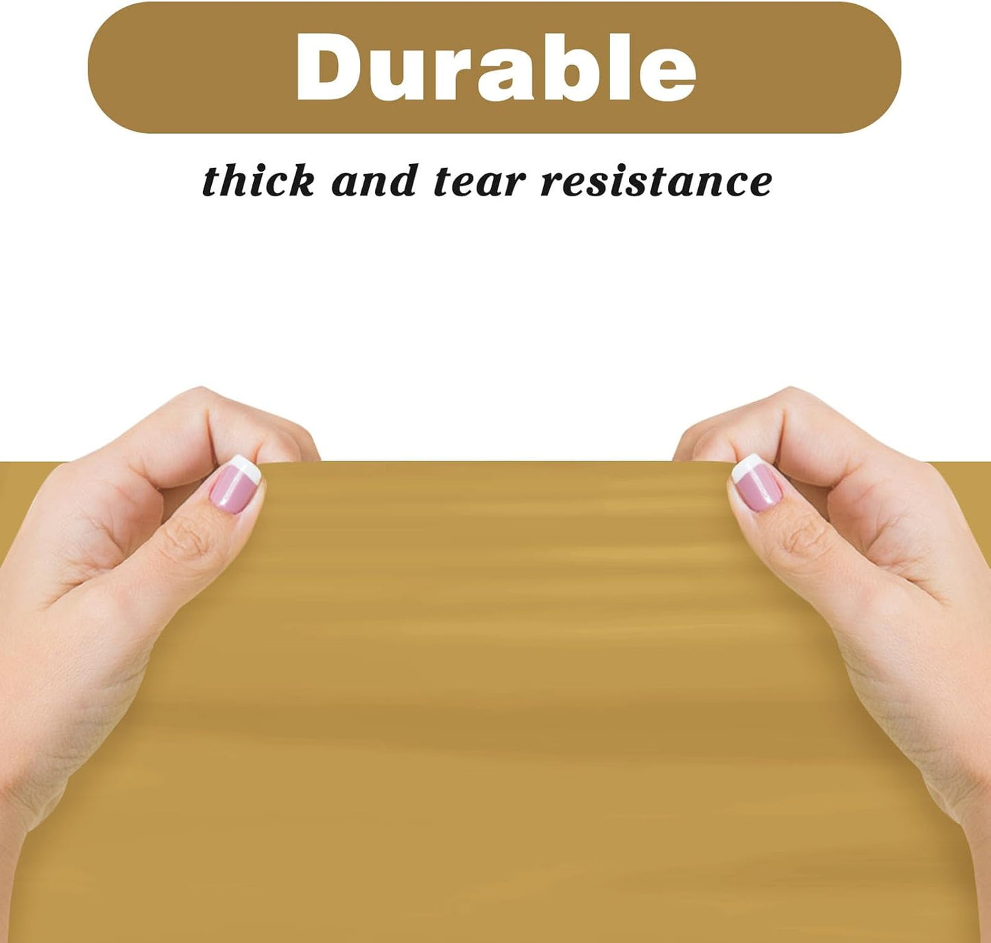 2PCS Gold Plastic Tablecloths 54 X 108 Inch, Disposable Table Cloths Rectangle Party Table Covers