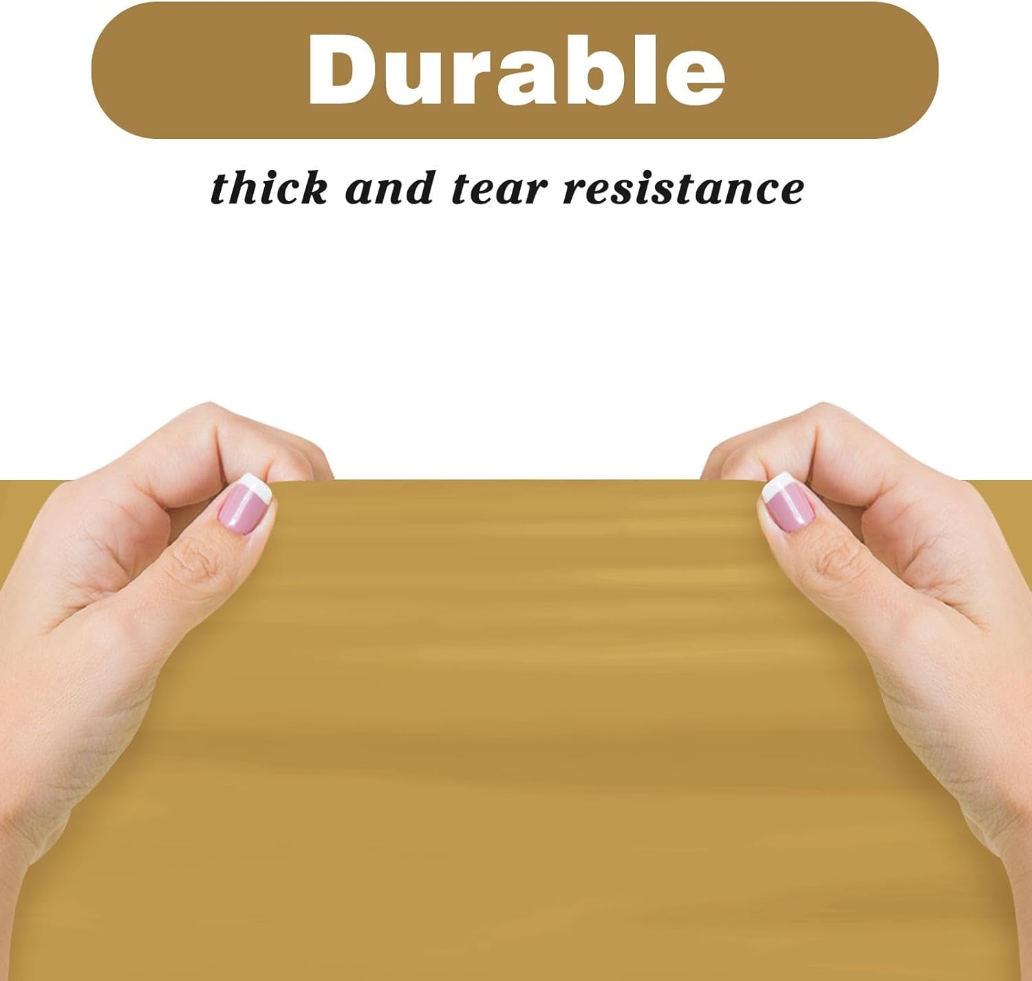 2PCS Gold Plastic Tablecloths 54 X 108 Inch, Disposable Table Cloths Rectangle Party Table Covers