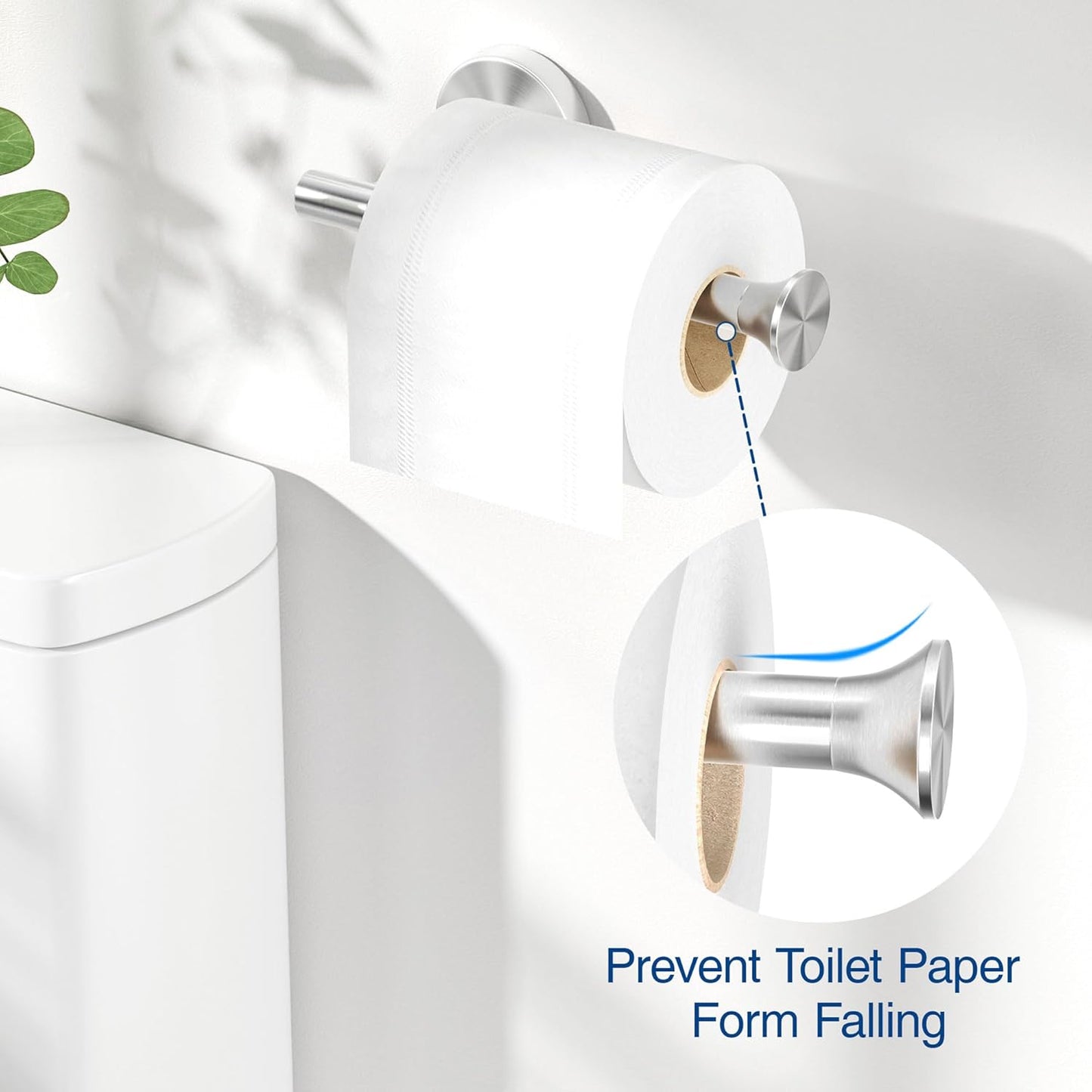 Toilet Paper Holder Silver Wall Mount Stainless Steel for Bathroom Kitchen Brushed Nickel