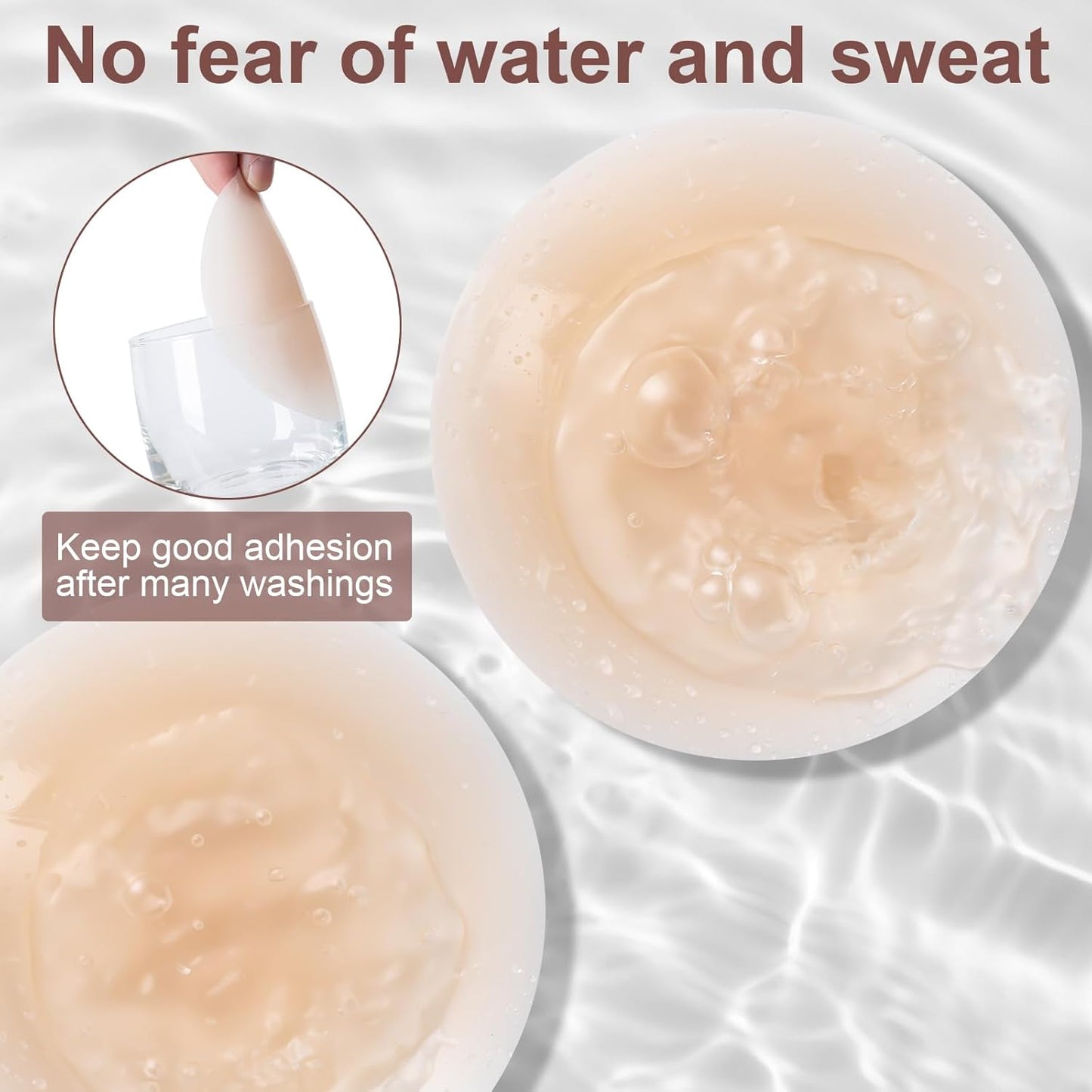 Ultra-Thin Nipple Covers for Women - 2 Pairs, Sticky Adhesive Silicone Nipple Pasty, Reusable Pasties Nipple Covers