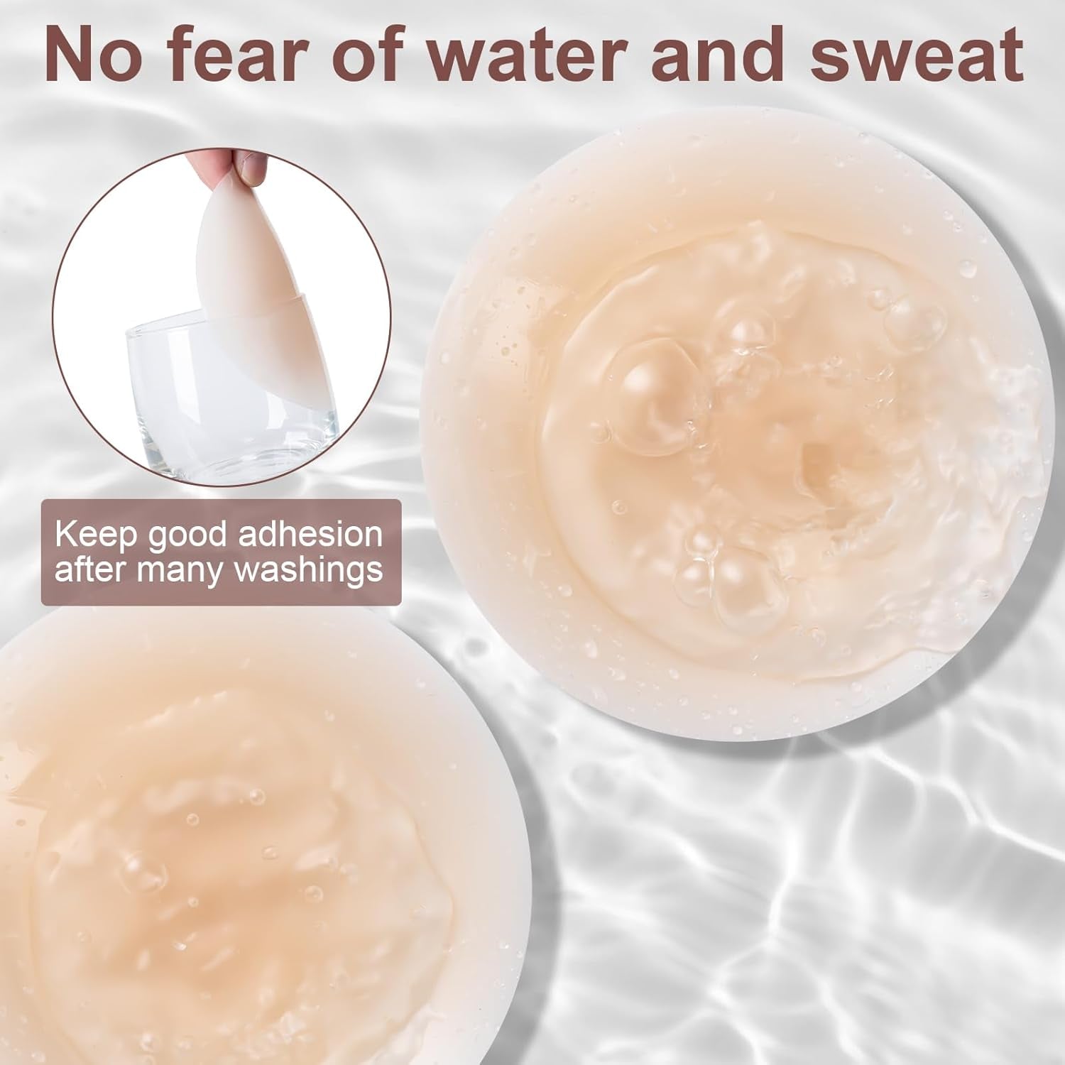 Ultra-Thin Nipple Covers for Women - 2 Pairs, Sticky Adhesive Silicone Nipple Pasty, Reusable Pasties Nipple Covers