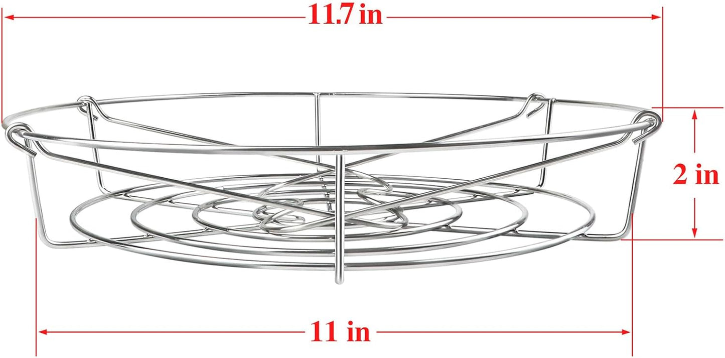 12In Stainless Steel Canning Rack with Contour Handles, Holds 7 Pint or 6 Quart Jars in Pressure Canner Pot